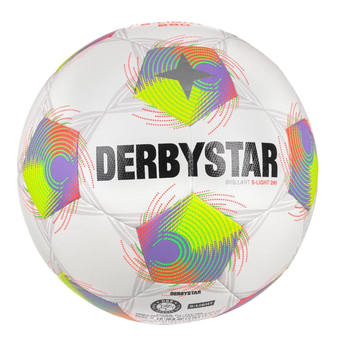 Derbystar Fußball FB Brillant S-Light (Trainingsball) weiss/grün/lila - 1 Ball