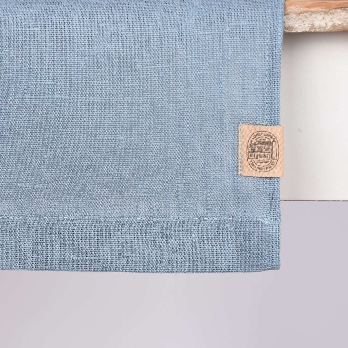 KARDELEN Tischläufer Erik aus 100% Leinen 1-lagig 47x150cm blau