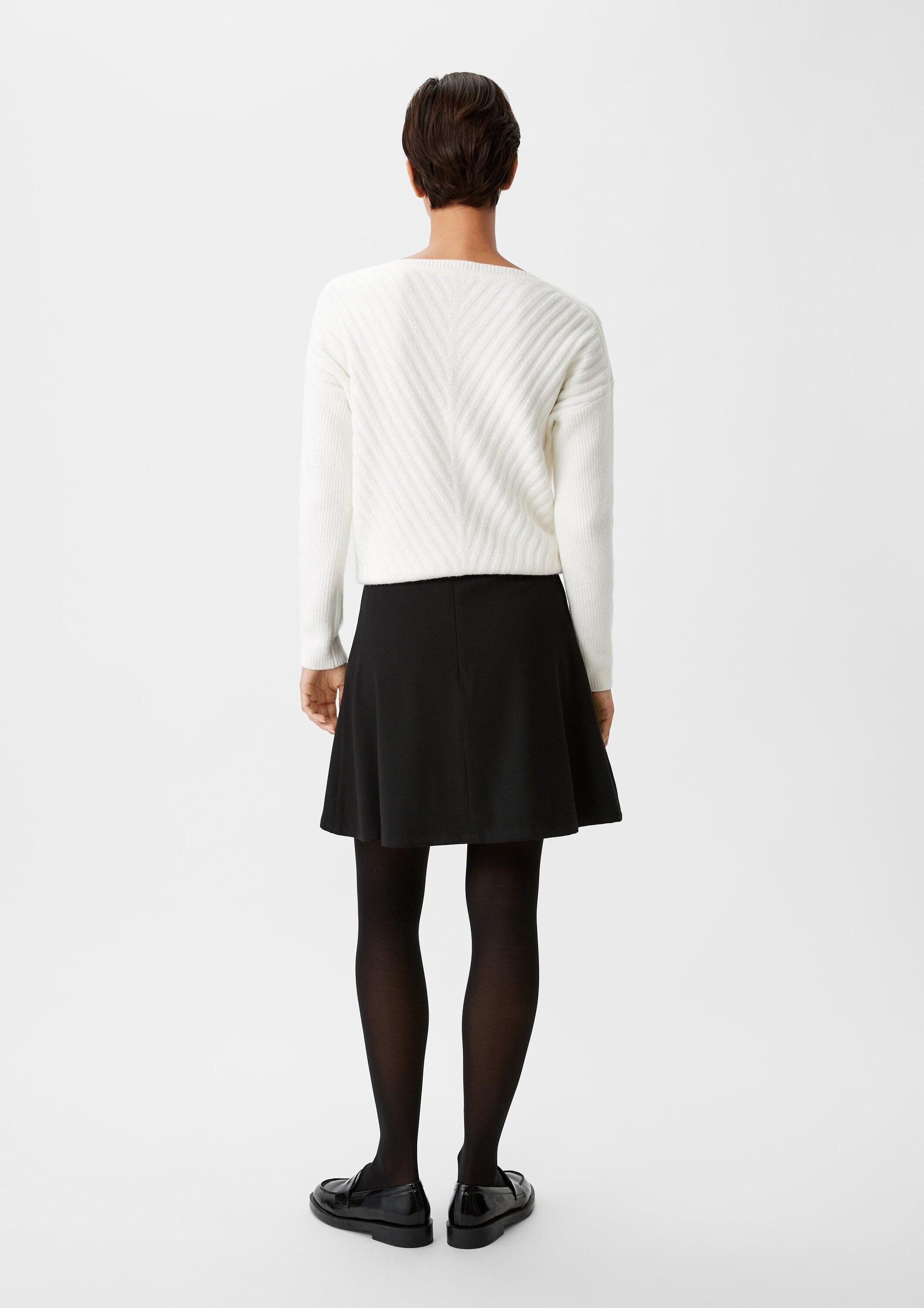 comma Minirock Rock Kurzer Crêpe-Rock mit Raffung