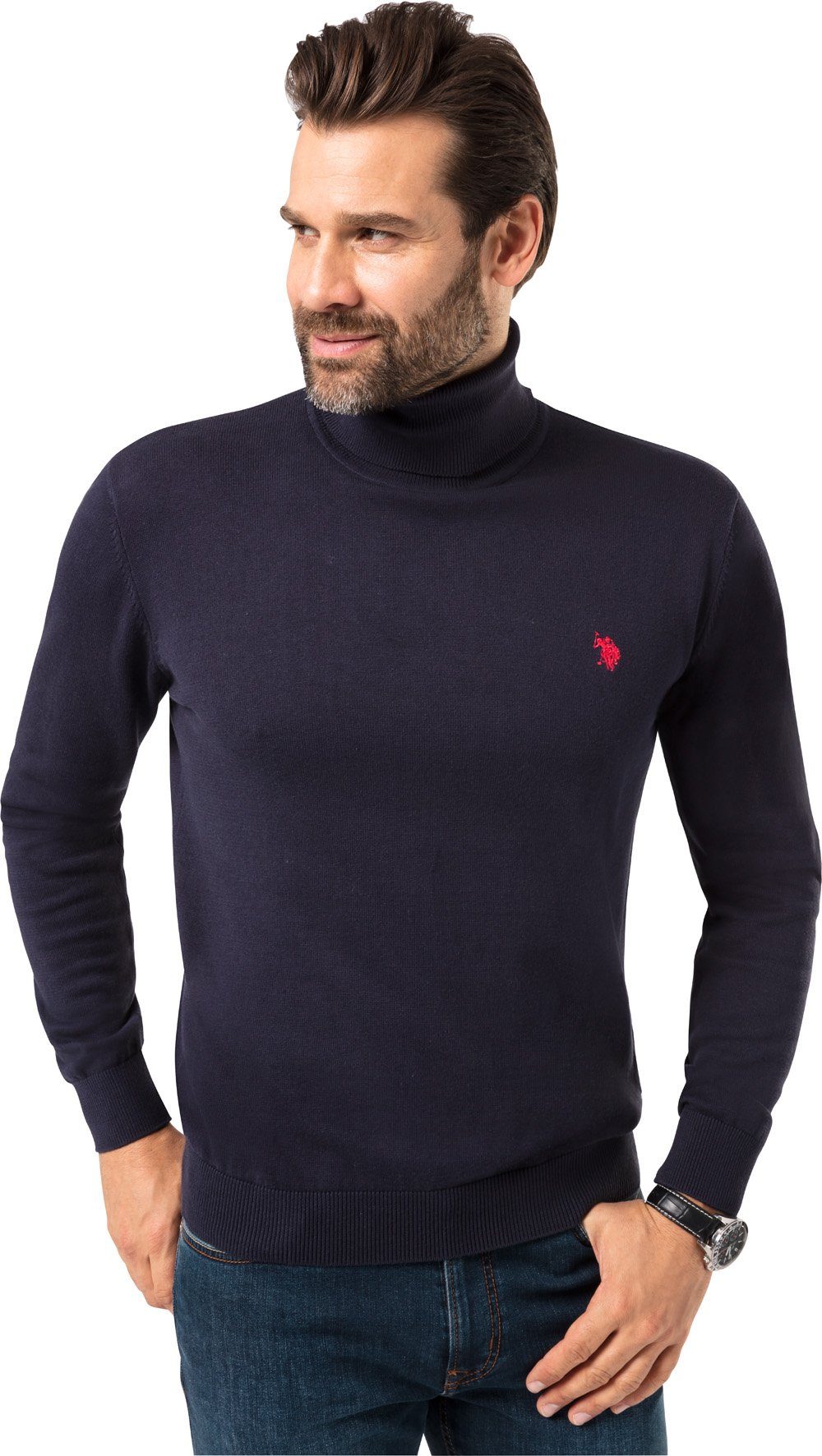 U.S. Polo Assn. Rollkragenpullover höchster Tragekomfort dank 100 % Baumwolle
