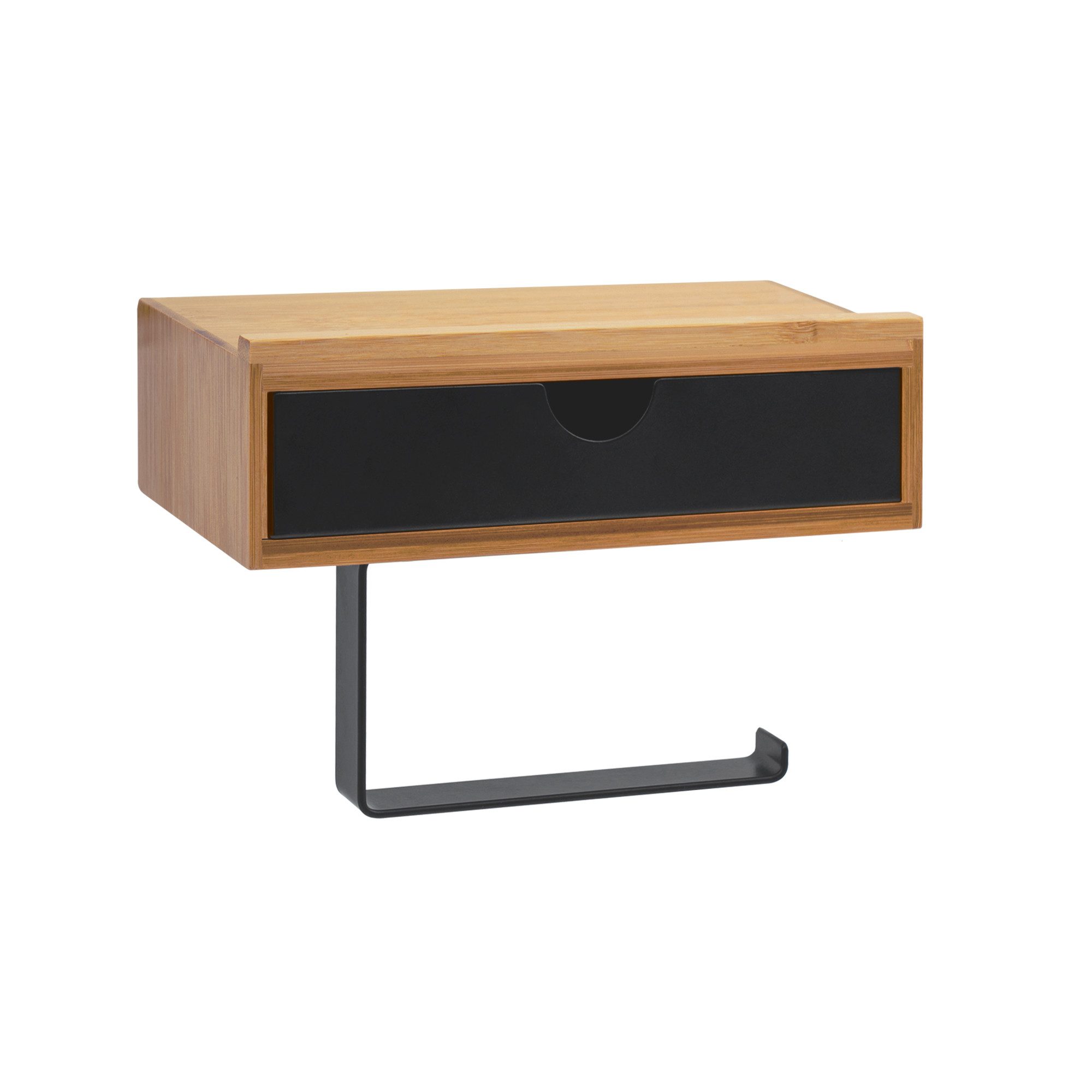 PROREGAL® Toilettenpapierhalter mit Ablage zum Kleben oder Schrauben Schwar günstig online kaufen