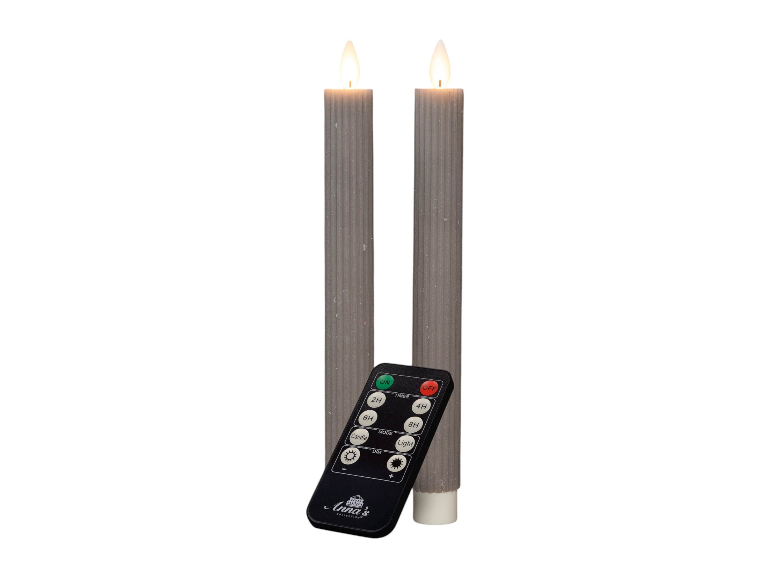 Coen Bakker Deco BV LED-Kerze Wax Candles (3-tlg), Stabkerzen taupe Timer D günstig online kaufen