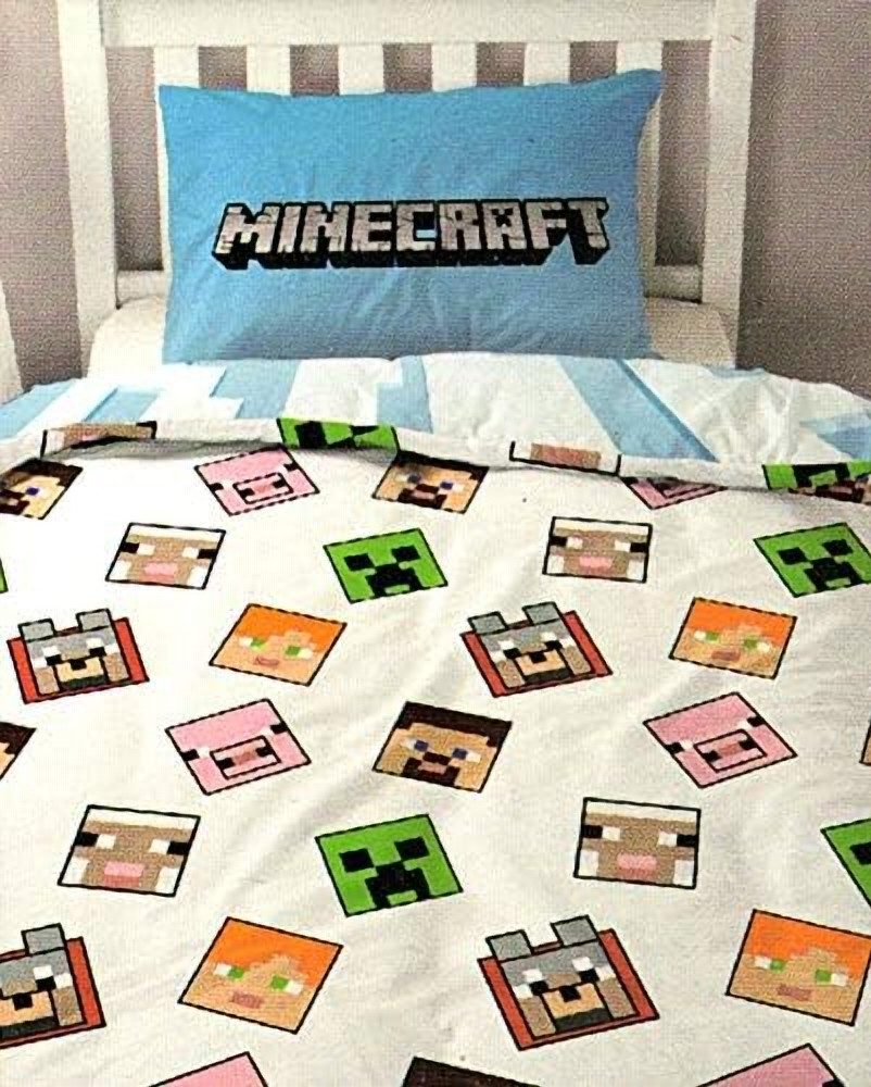 Minecraft Bettwäsche Minecraft Gamer Wende Bettwäsche Bezug Set Creeper für günstig online kaufen