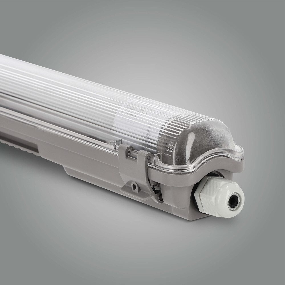 LED Universum Rasterleuchte ABS, grau, 18W, neutralweiß, 2160lm, IP65, L1276mm, neutralweiß