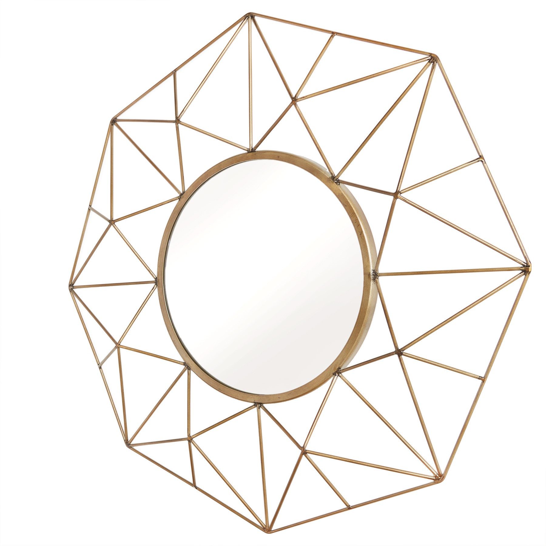 riess-ambiente Wandspiegel DIAMOND L 80cm messing (Einzelartikel, 1-St), Wohnzimmer · Metall · Gold · Retro Design · Handmade · Schlafzimmer