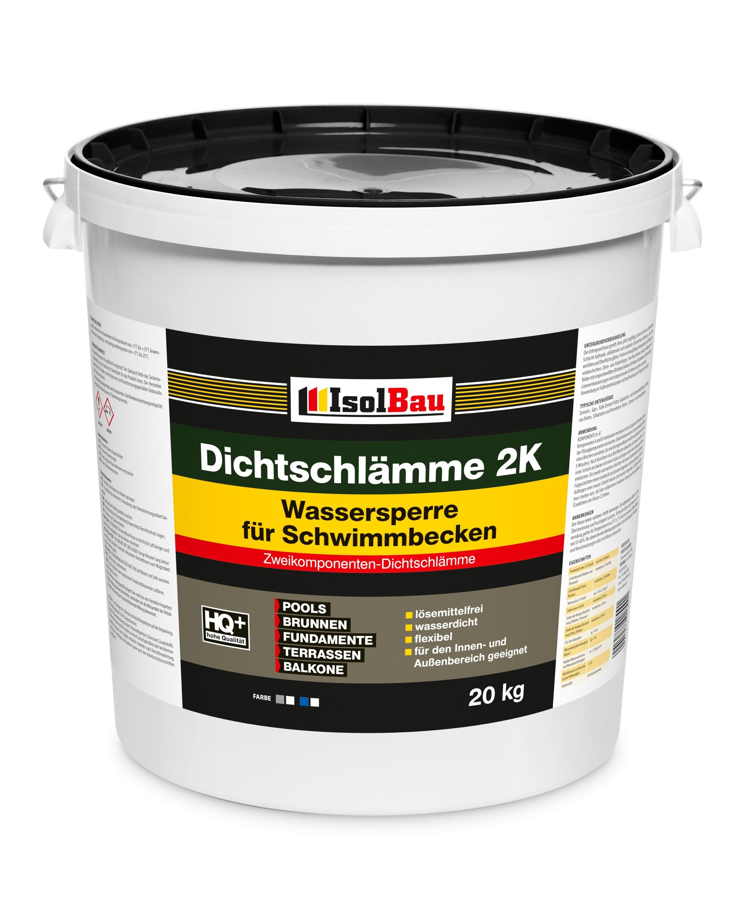 None Spachtelmasse Dichtschlämme 20kg Schwimmbecken, Pool, Brunnen, Balkon, Terrasse, Schwimmbäder, Gartenteiche, Brunnen, Keller, Terrassen und Balkone