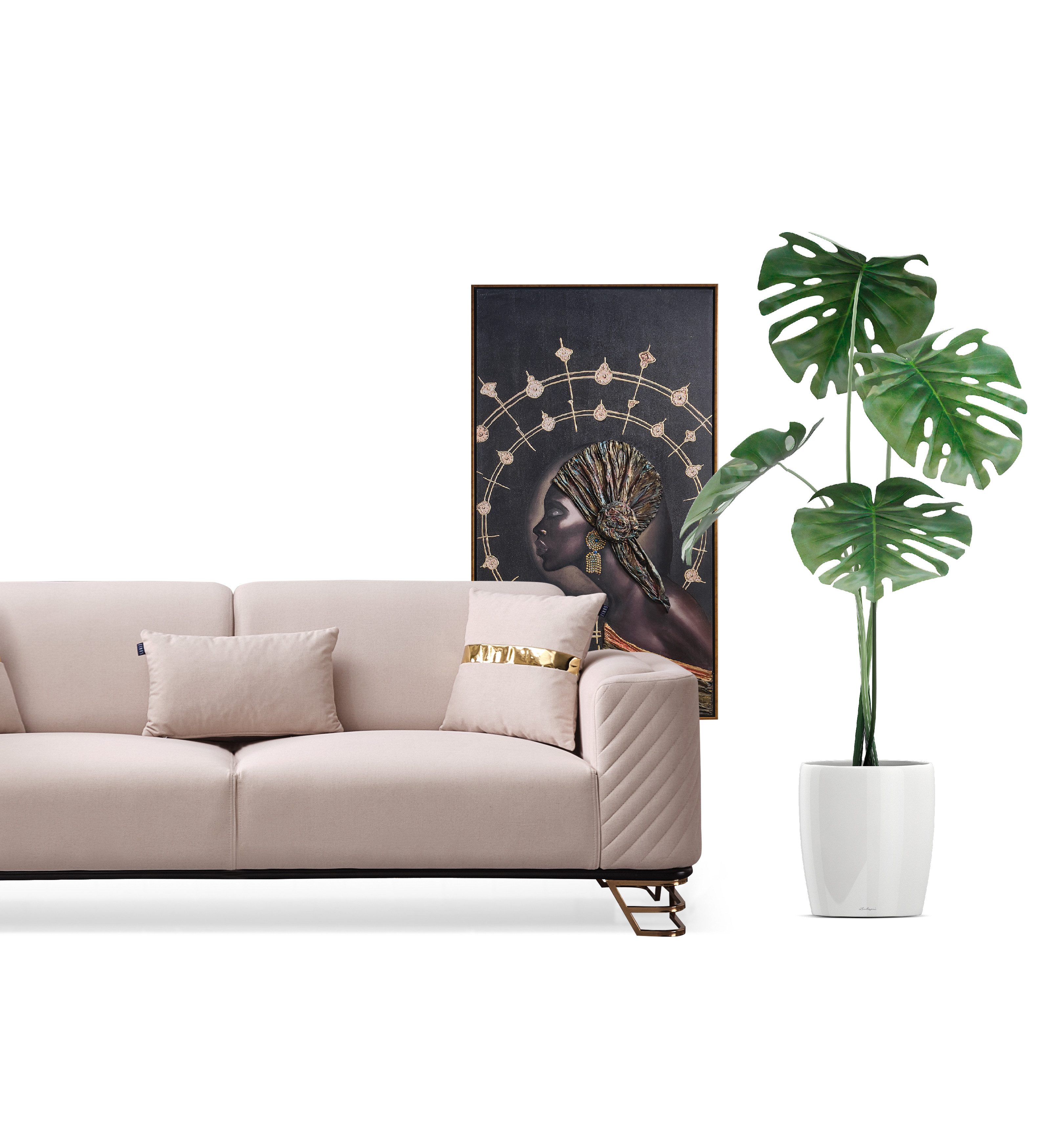 Nobelaa Polstergarnitur Sitzgruppe/Sofa Set - Wohnzimmergarnitur "Viola" 3+3+1, (Set, Das Set besteht aus 2 × 3-Sitzer Sofas und 1 × Sessel), Pflegeleicht, abriebfest, 2 × 3-Sitzer Sofa und 1 × Sessel, Elegant