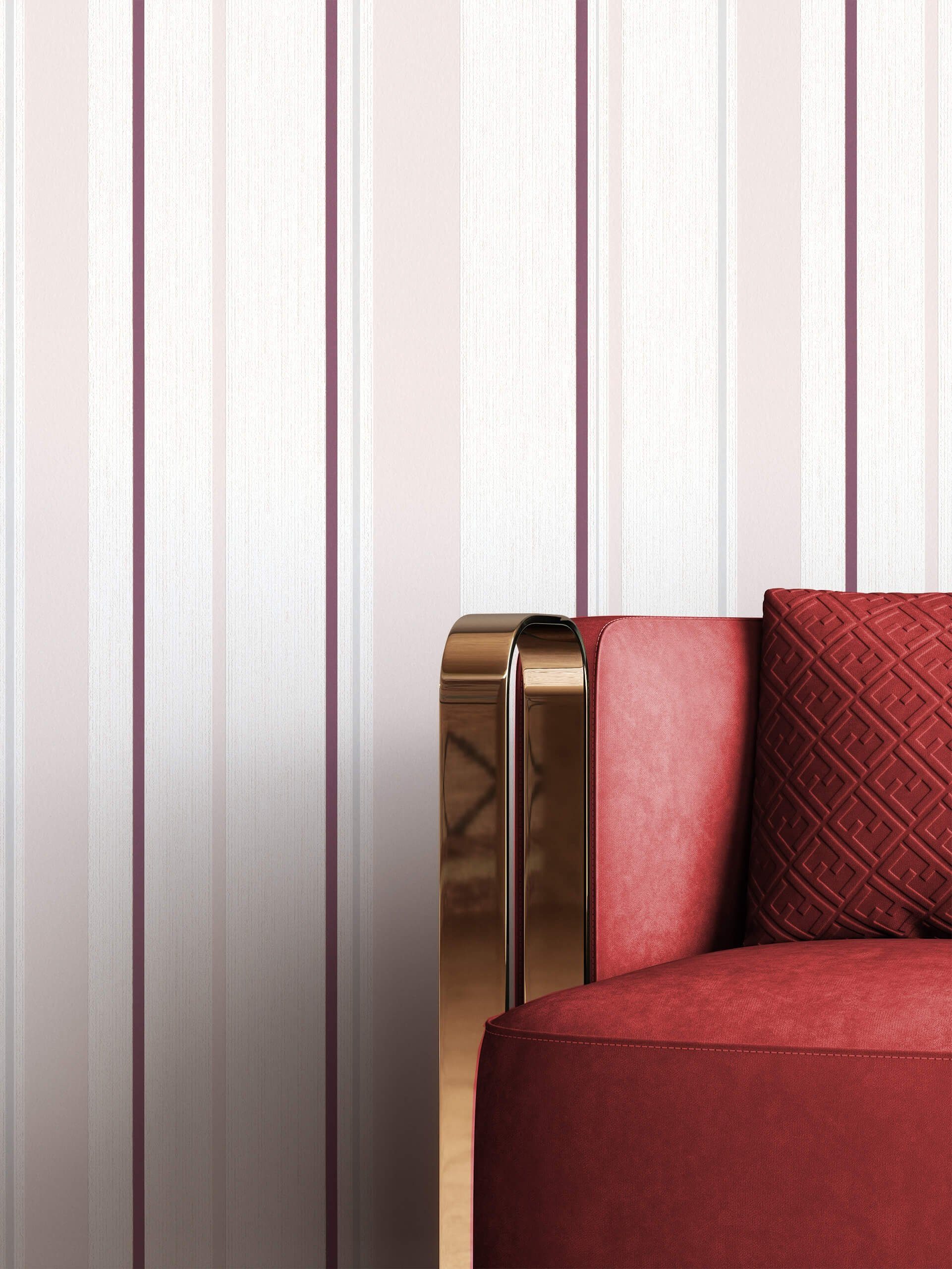 Newroom Vliestapete, Lila Tapete Modern Streifen günstig online kaufen