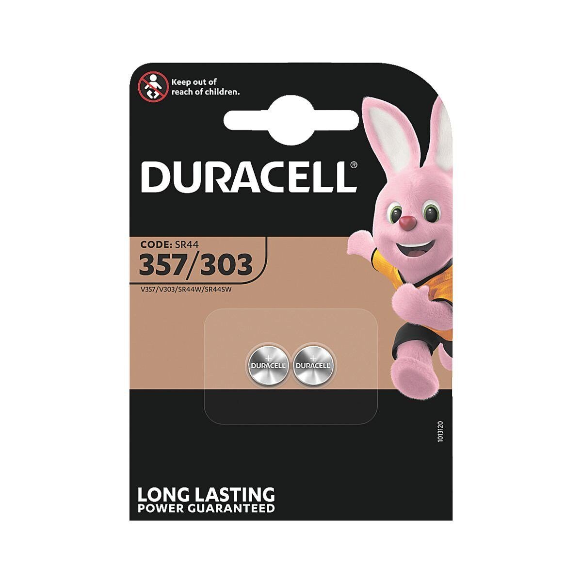 Duracell Knopfzelle, (1.5 V, 2 St), SR44 / Typ 357&303, 1,5 V, Alkali, lange Lebensdauer
