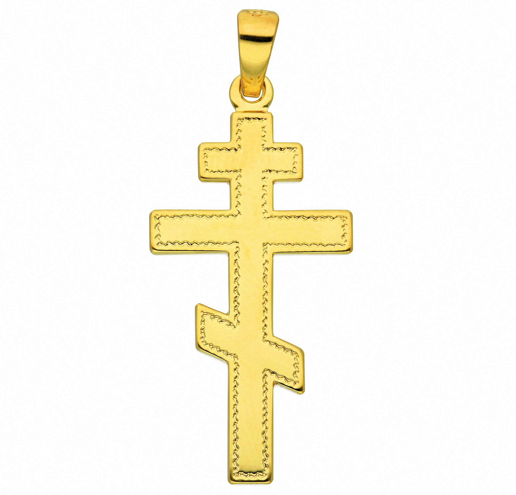 Kettenanhänger Damen & Herren 585 Gold Kreuz Anhänger