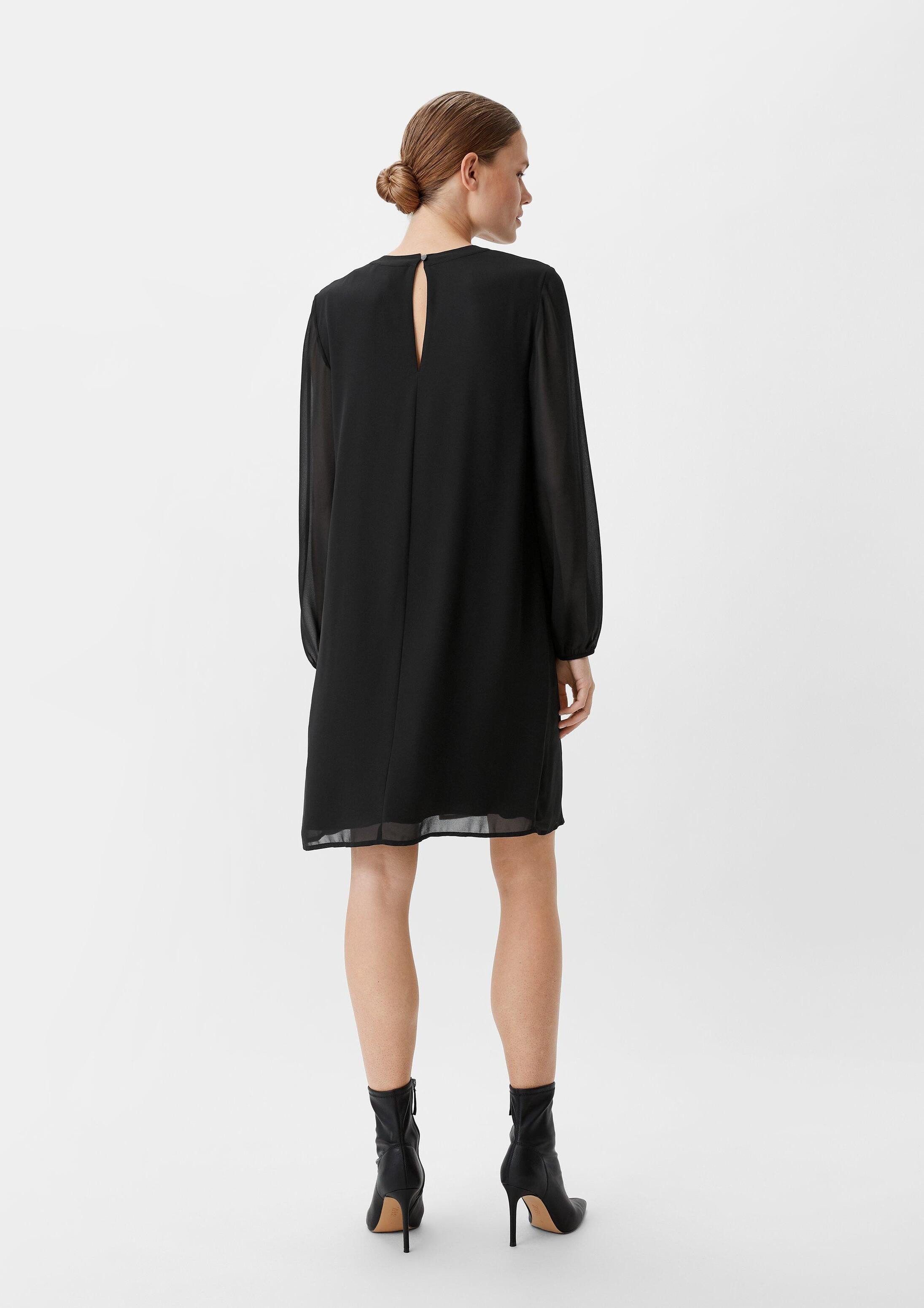 comma Minikleid Kleid Chiffonkleid mit Plisseefalten