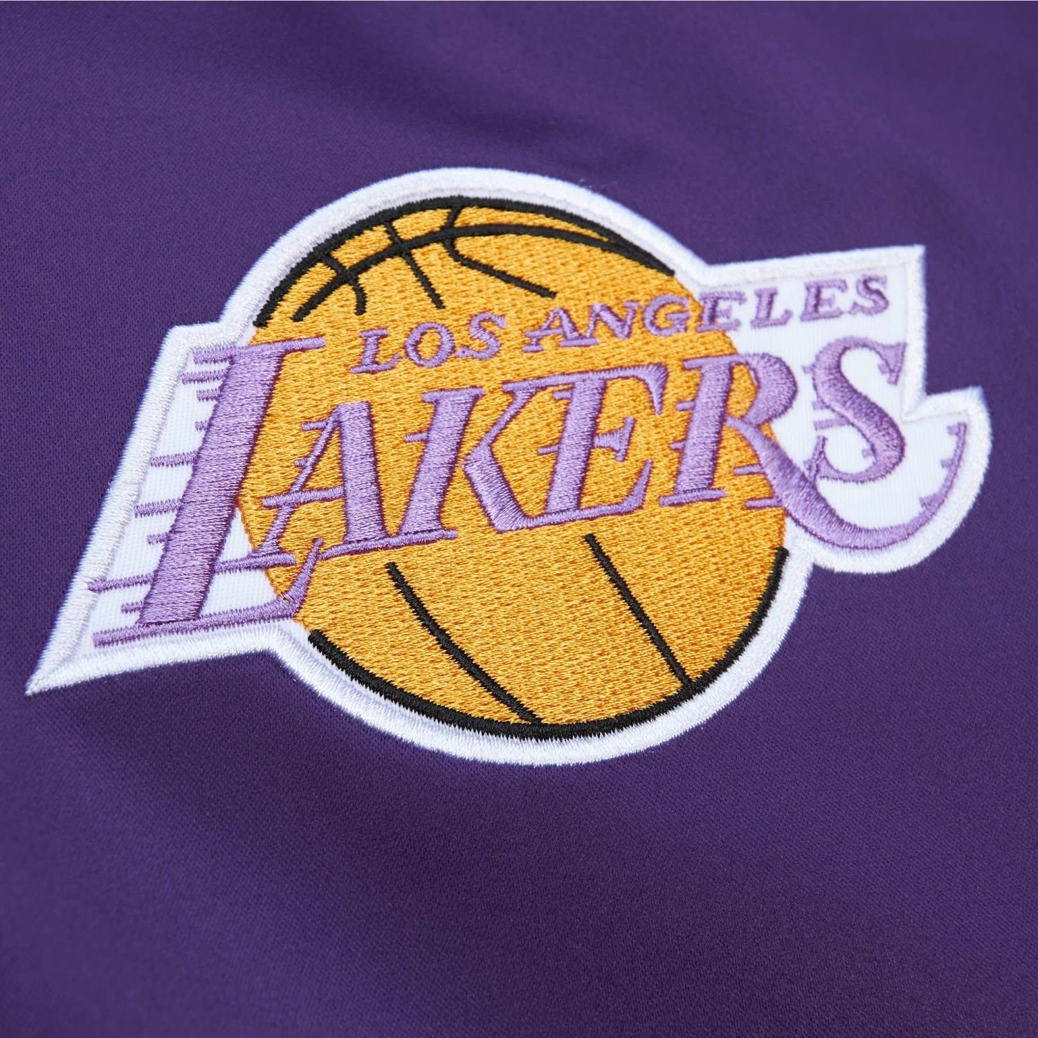 & Lakers Los Windbreaker Satin Angeles Varsity Ness Mitchell