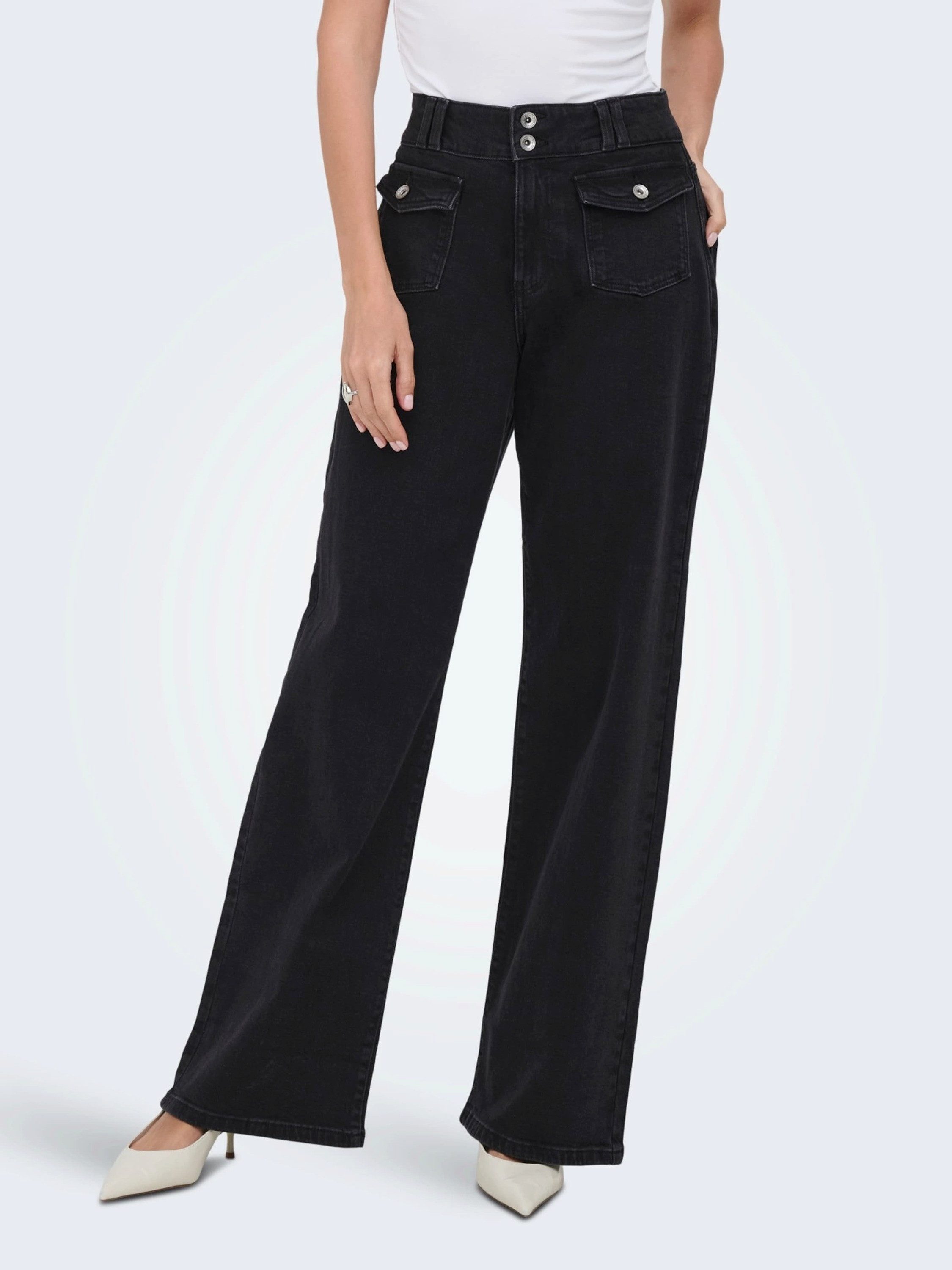 ONLY Weite Jeans ONLHope (1-tlg) Plain/ohne Details
