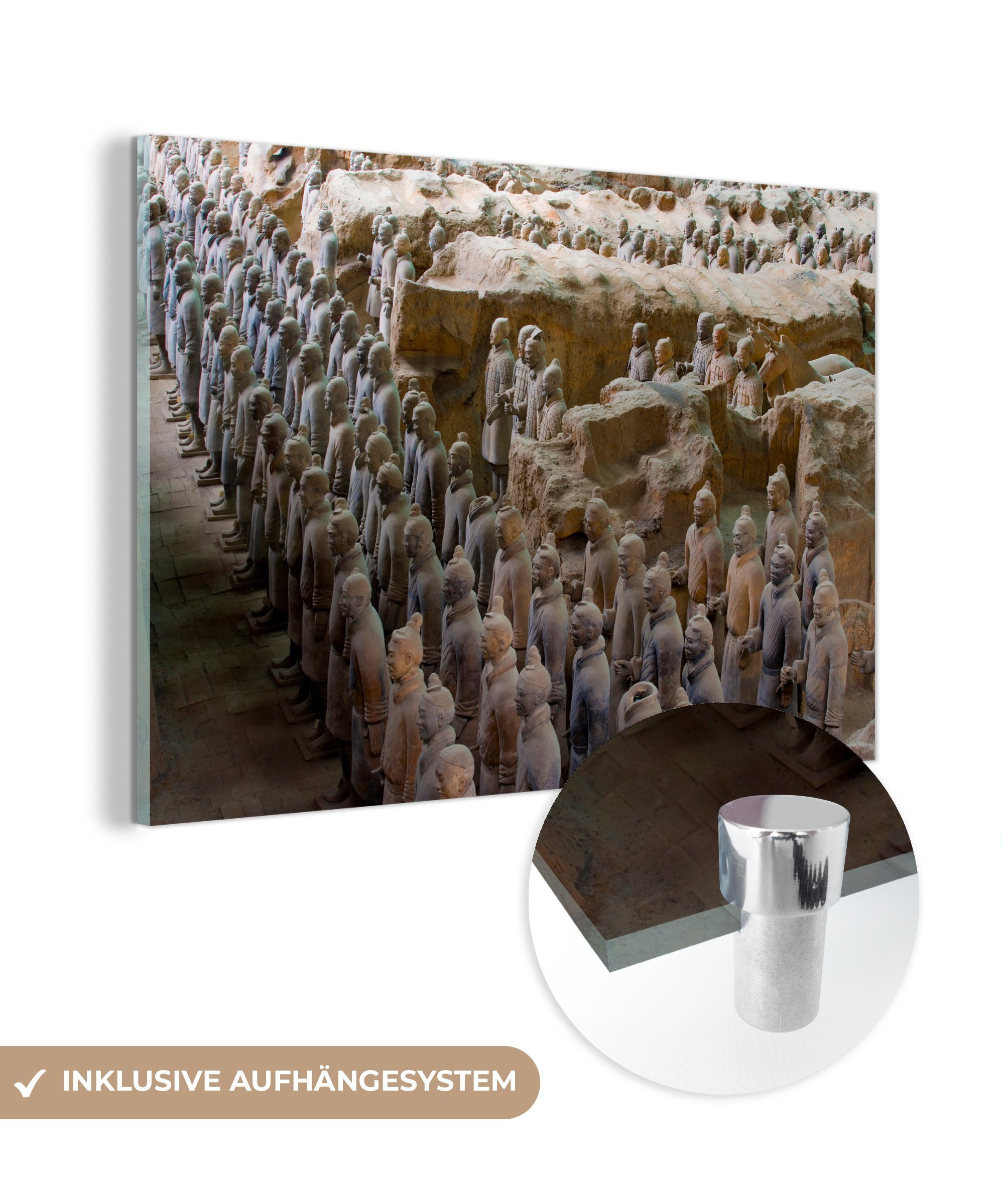 MuchoWow Acrylglasbild Der archäologische Fund der Terrakotta-Armee in China, (1 St), Acrylglasbilder Wohnzimmer & Schlafzimmer