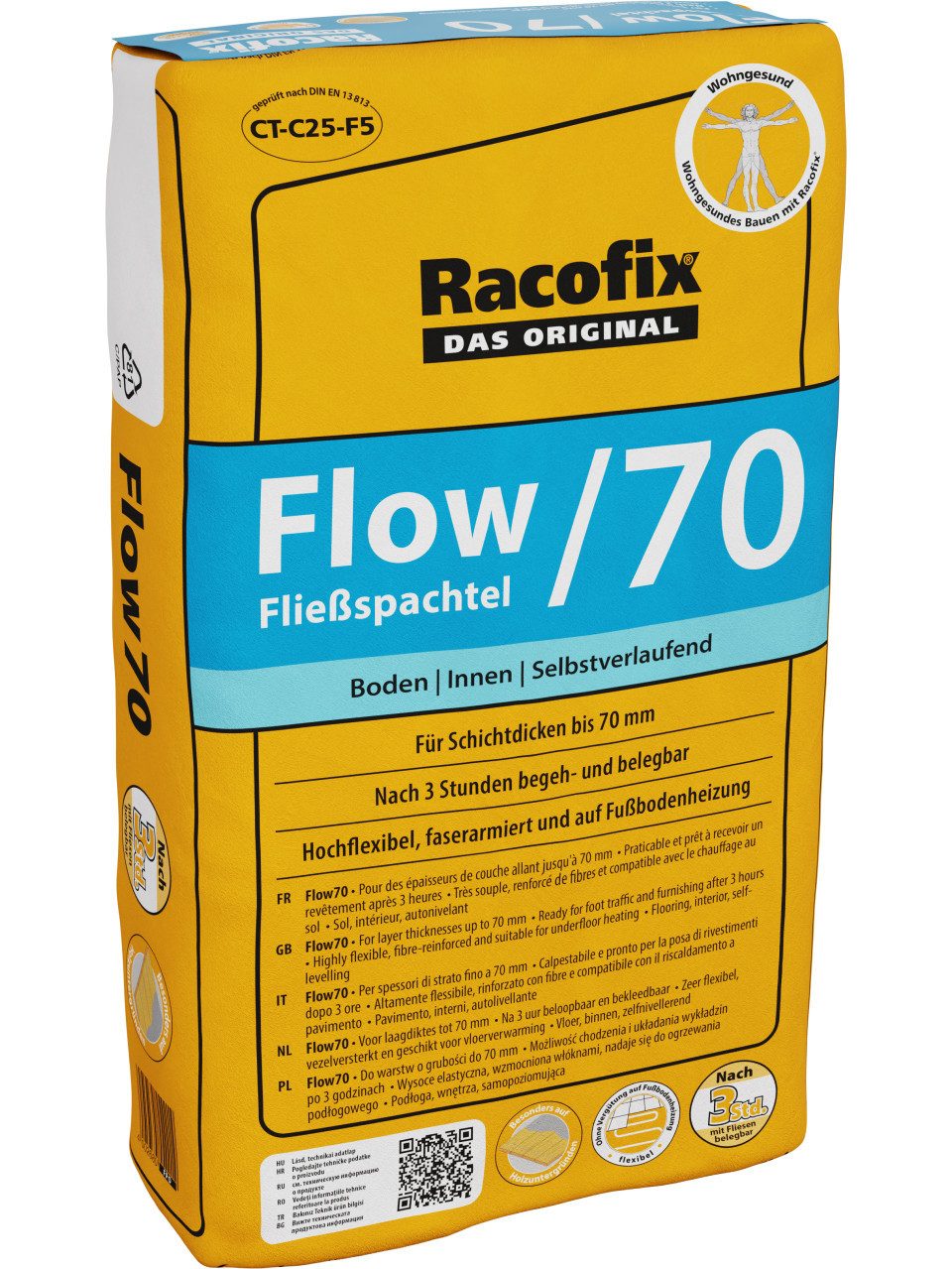 Aco Spachtelmasse Racofix Fließspachtel Flow70 20 kg grau