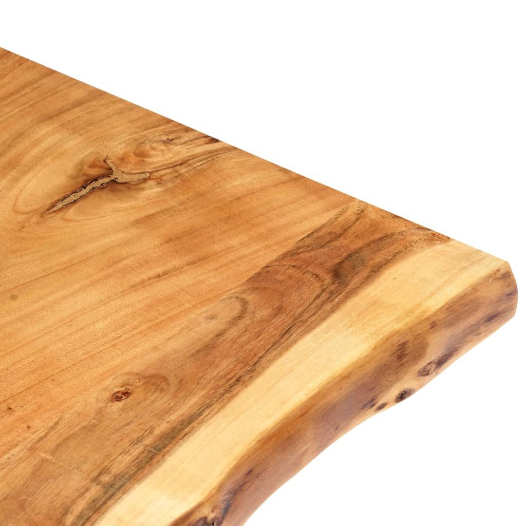 furnicato Tischplatte Schlichte Echtholz 100 x 50-60 cm, poliert, naturfarben (1 St), Lackierte Tischplatte mit Baumkante für Schreibtisch oder Couchtisch