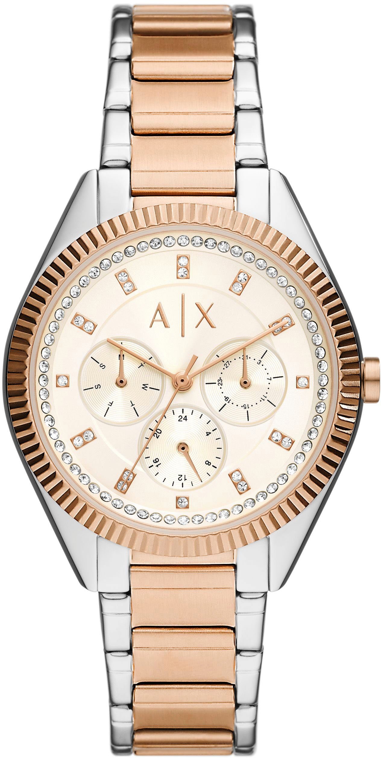 ARMANI EXCHANGE Multifunktionsuhr AX5662, Quarzuhr, Armbanduhr, Damenuhr, analog, Edelstahlarmbanduhr