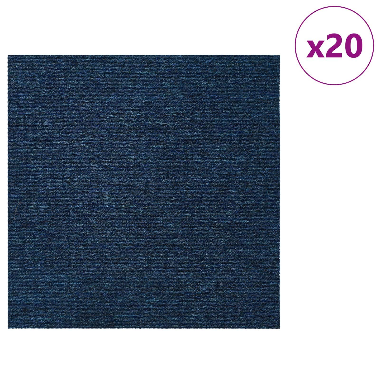 vidaXL Vinyllaminat 50 x 50 cm Teppichfliese Bodenbelag Blau 50x50 cm 20er Set PP und Bitu
