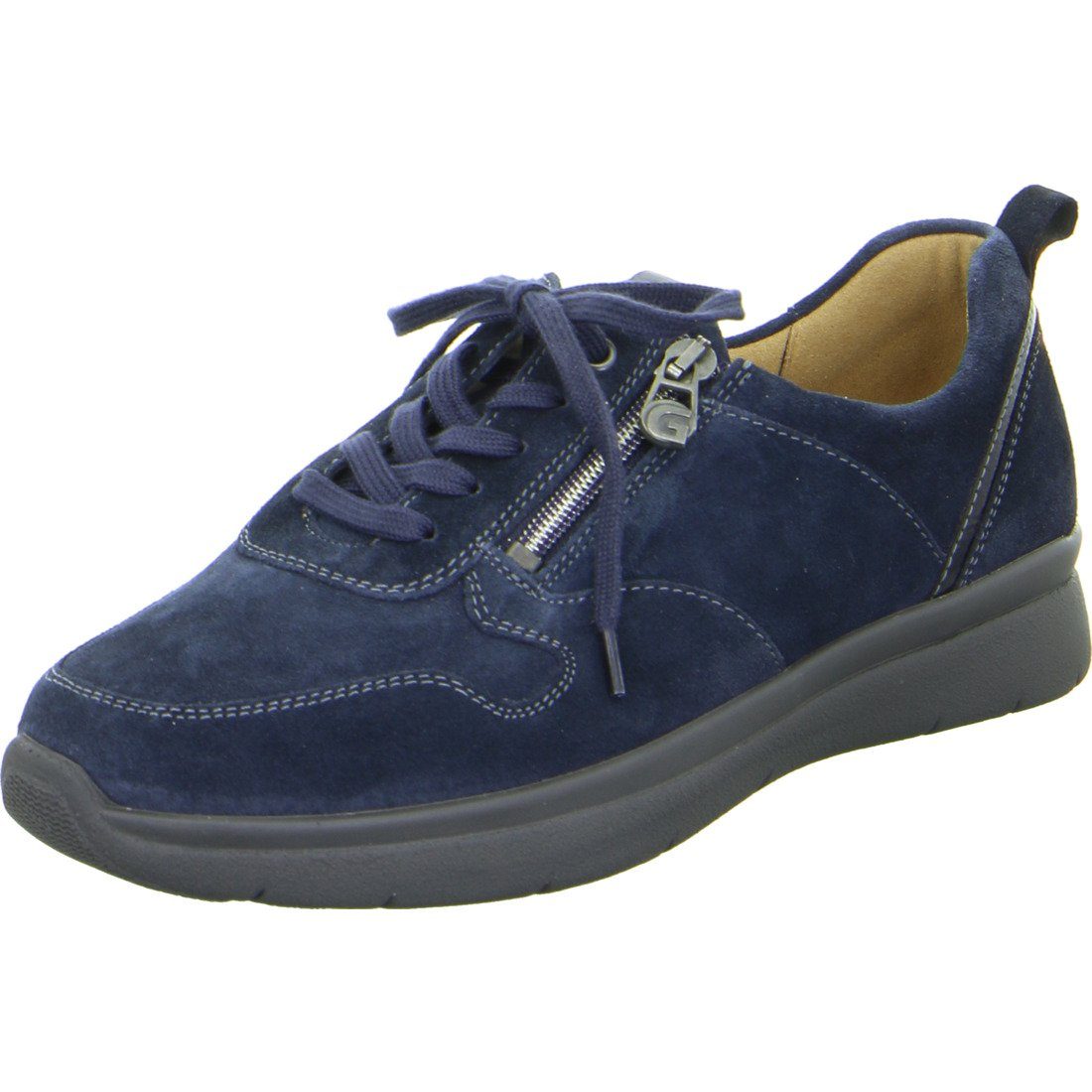 Ganter Ganter Schuhe, Schnürschuh Kira - Velours Damen Schnürschuh blau 050351