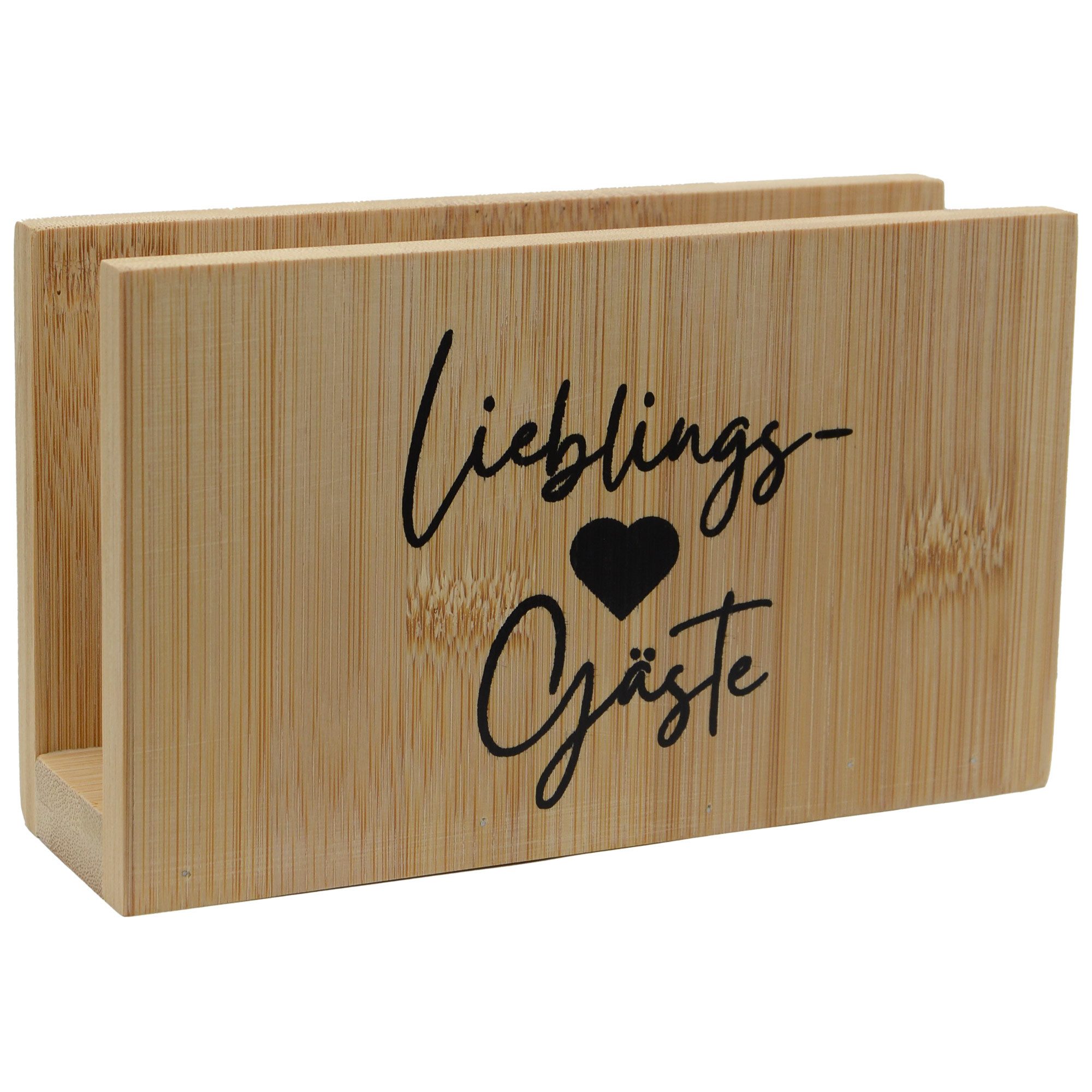 UNUS HOME Serviettenhalter Serviettenständer, Bambus, (1-tlg., 15x4,5x9cm (LxBxH), Tischserviettenhalter Tischtuchspender Papierserviettenhalter