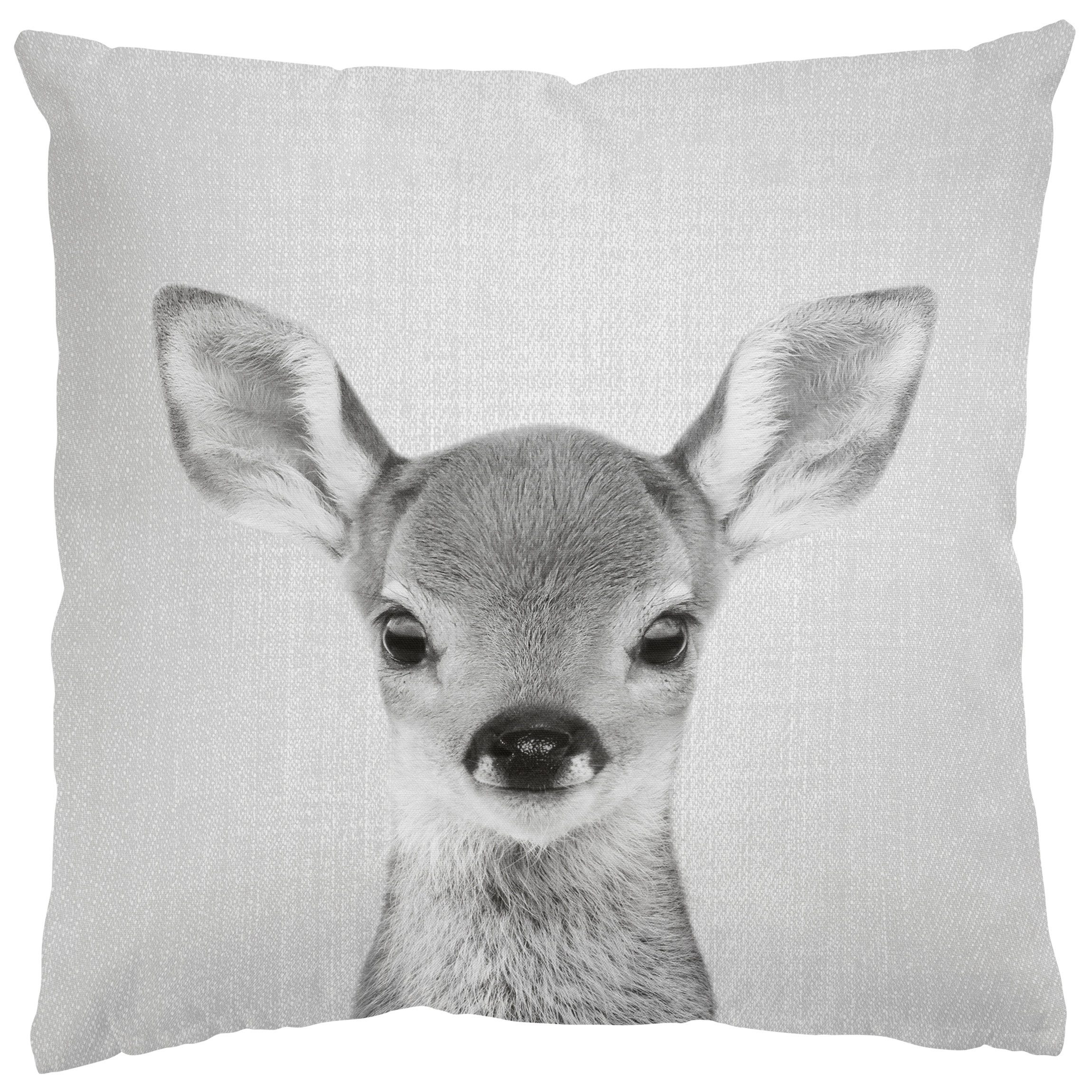 Bilderdepot24 Dekokissen drinnen / draußen Kissenhülle schwarz weiss Tiere Motiv, Bezug mit / ohne Füllung Zierkissen Outdoor Sofa Bett