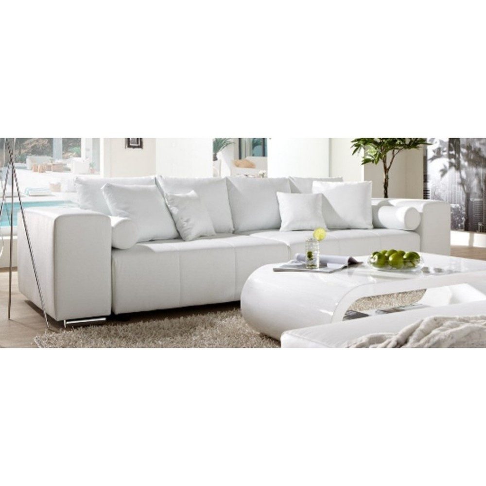 JVmoebel Sofa Elegantes weißes Sofa mit Bettfunktion und hochwertigem Textilbezug, Made in Europa
