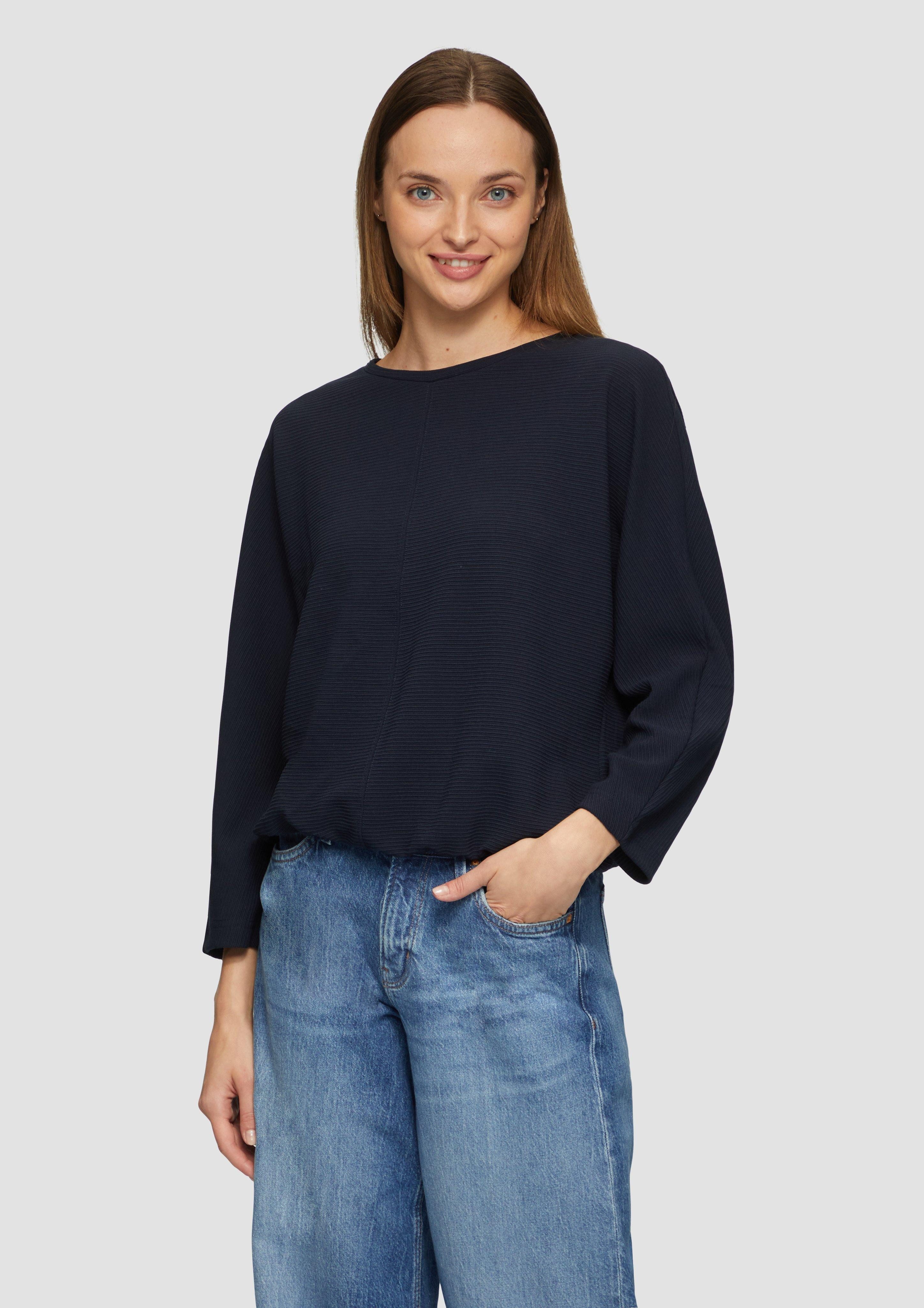 s.Oliver Sweatshirt Strukturiertes Sweatshirt mit Fledermausarm günstig online kaufen