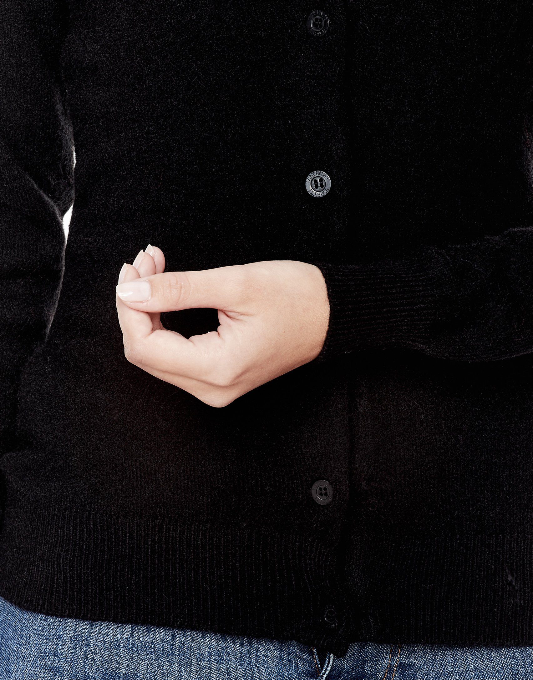 Vincenzo Boretti V-Ausschnitt-Pullover tailliert