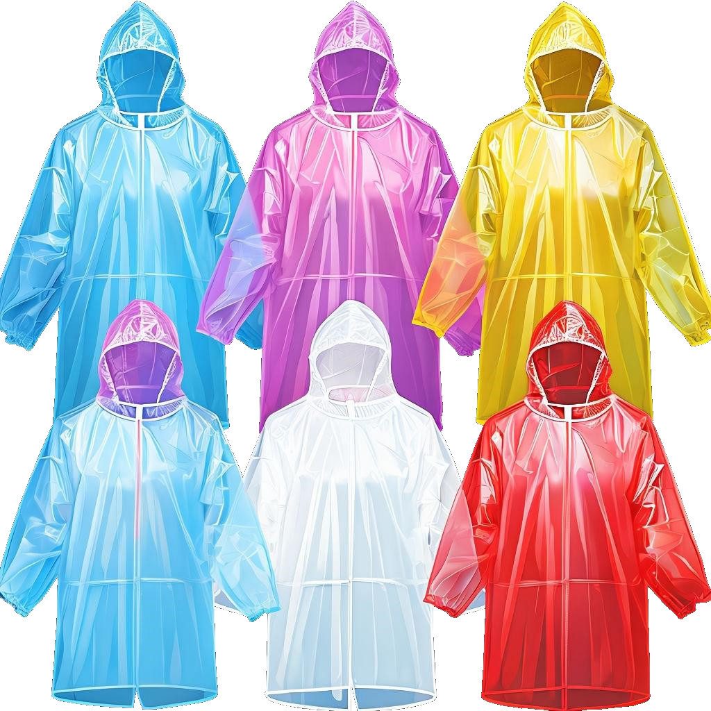 Peaceplace Regenponcho Regenponcho, Wasserdicht, Wiederverwendbar, Outdoor, Festivals, Reisen (6-St)