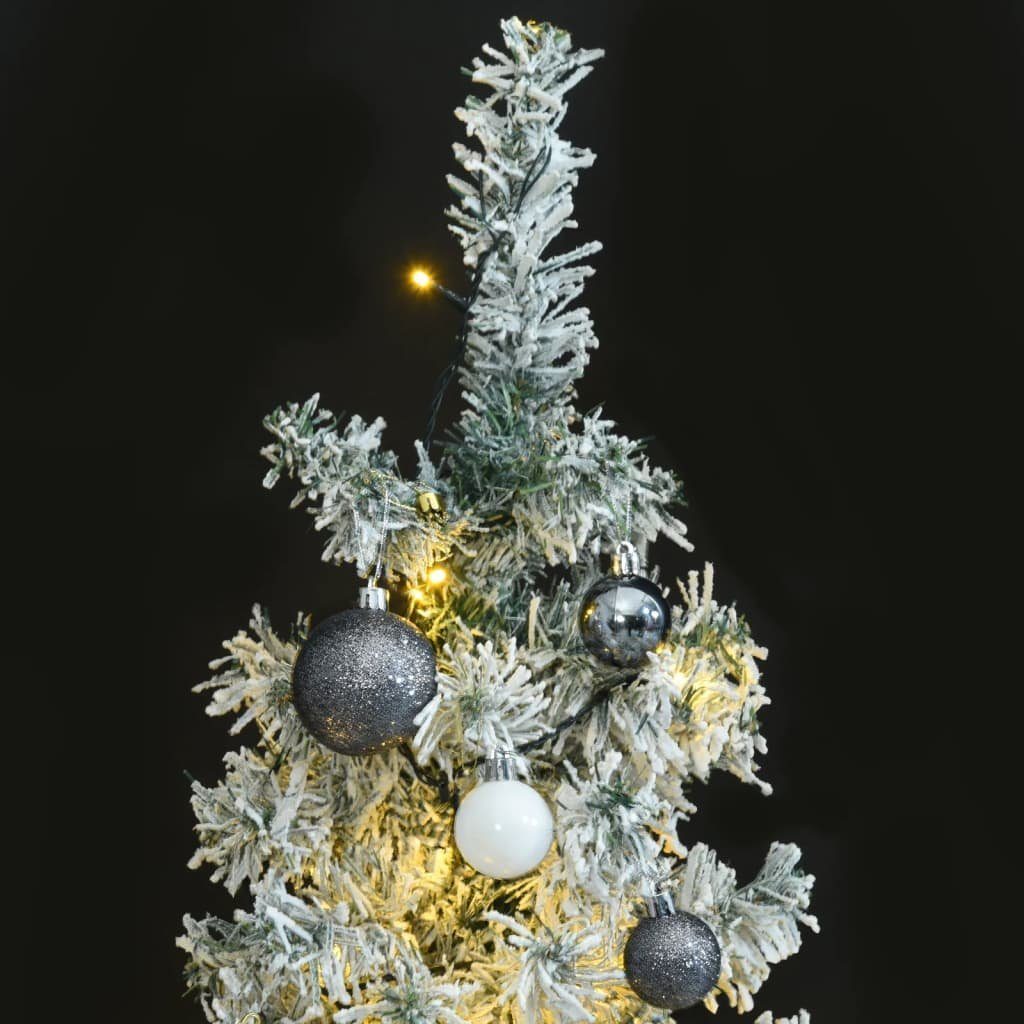 Schlank Weihnachtsbaum LEDs vidaXL 300 Weihnachtsbaum Künstlicher Kugeln mit cm Schnee 300