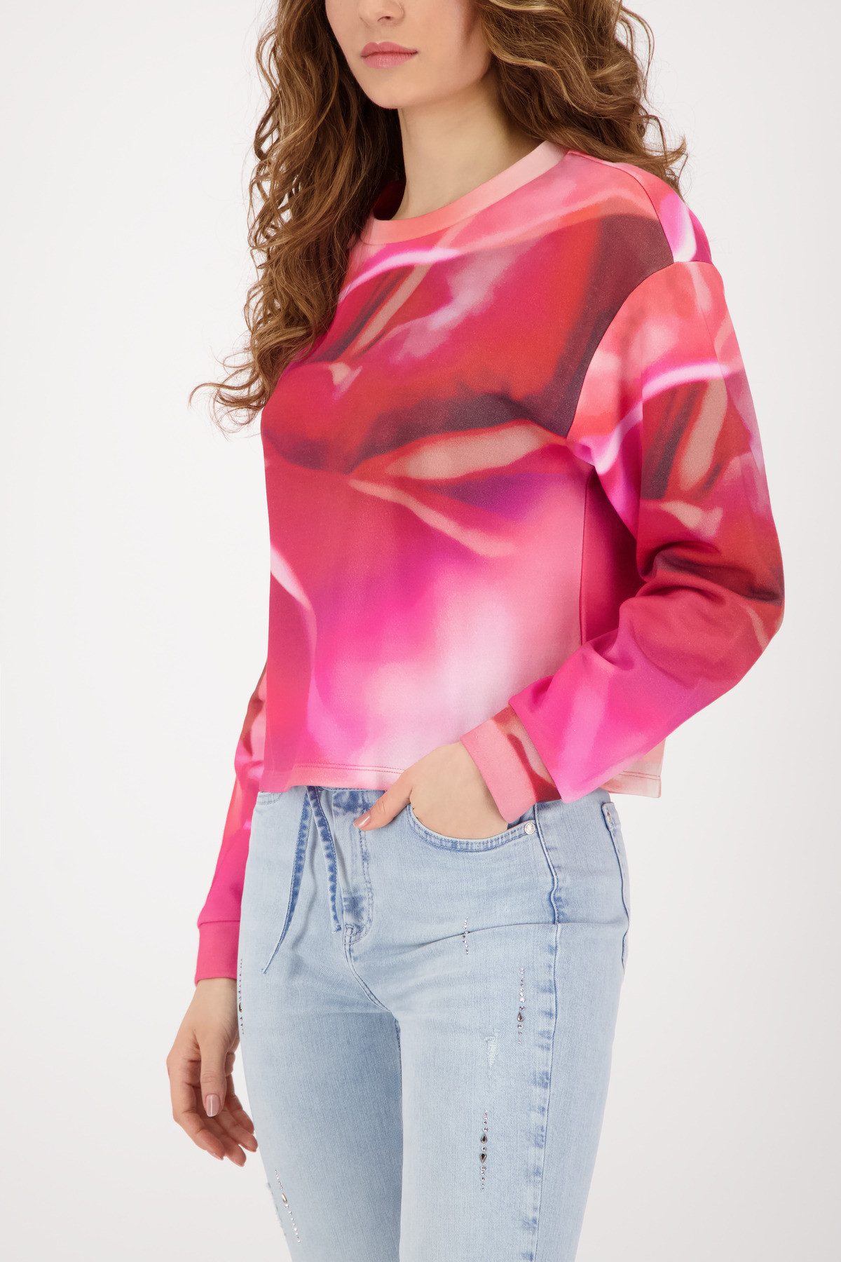 Monari Sweatshirt Sweatshirt Blume allover Regular fit mit Allover-Muster günstig online kaufen