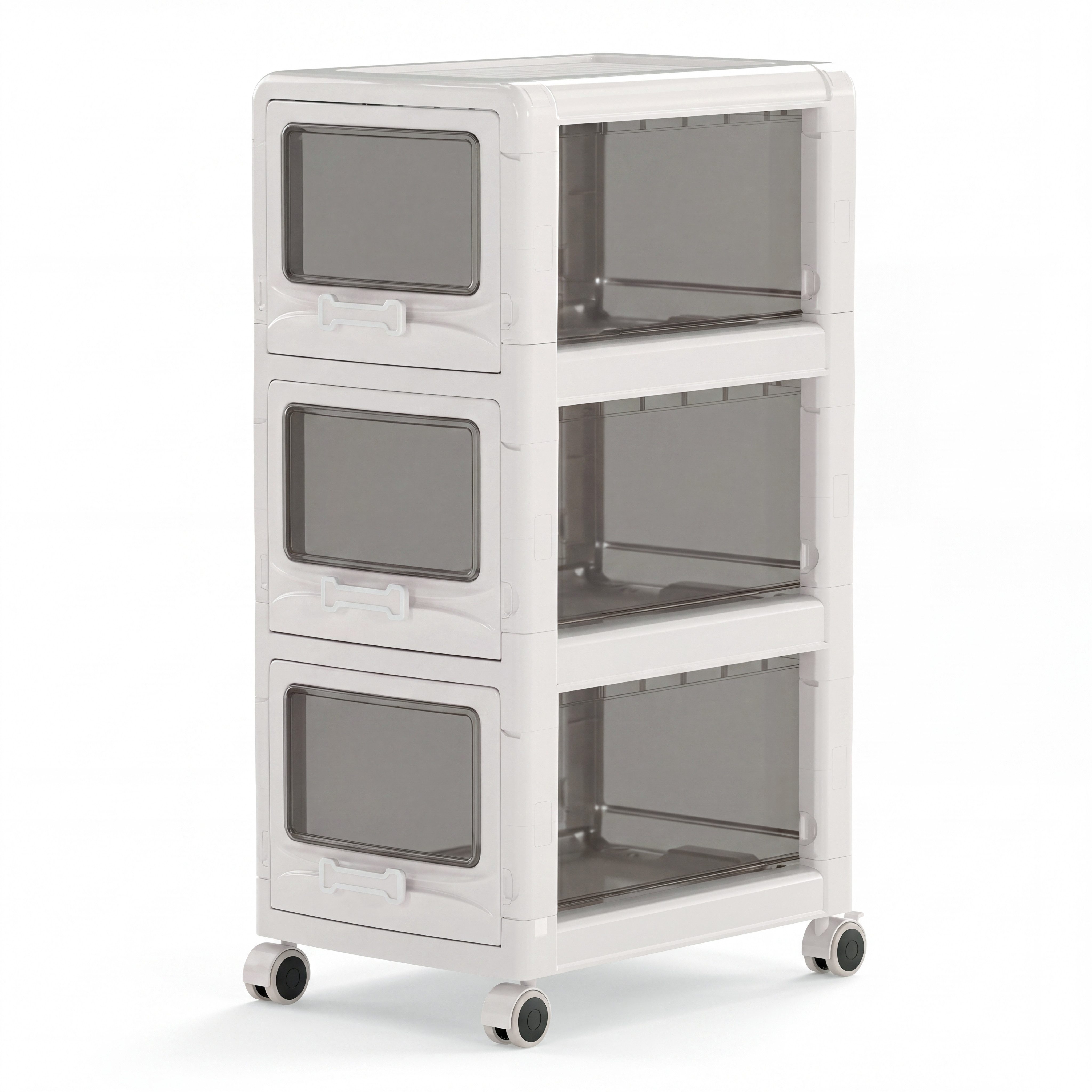 KOMFOTTEU Rollwagen Schubladenschrank Rollcontainer Kunststoff, mit Rollen
