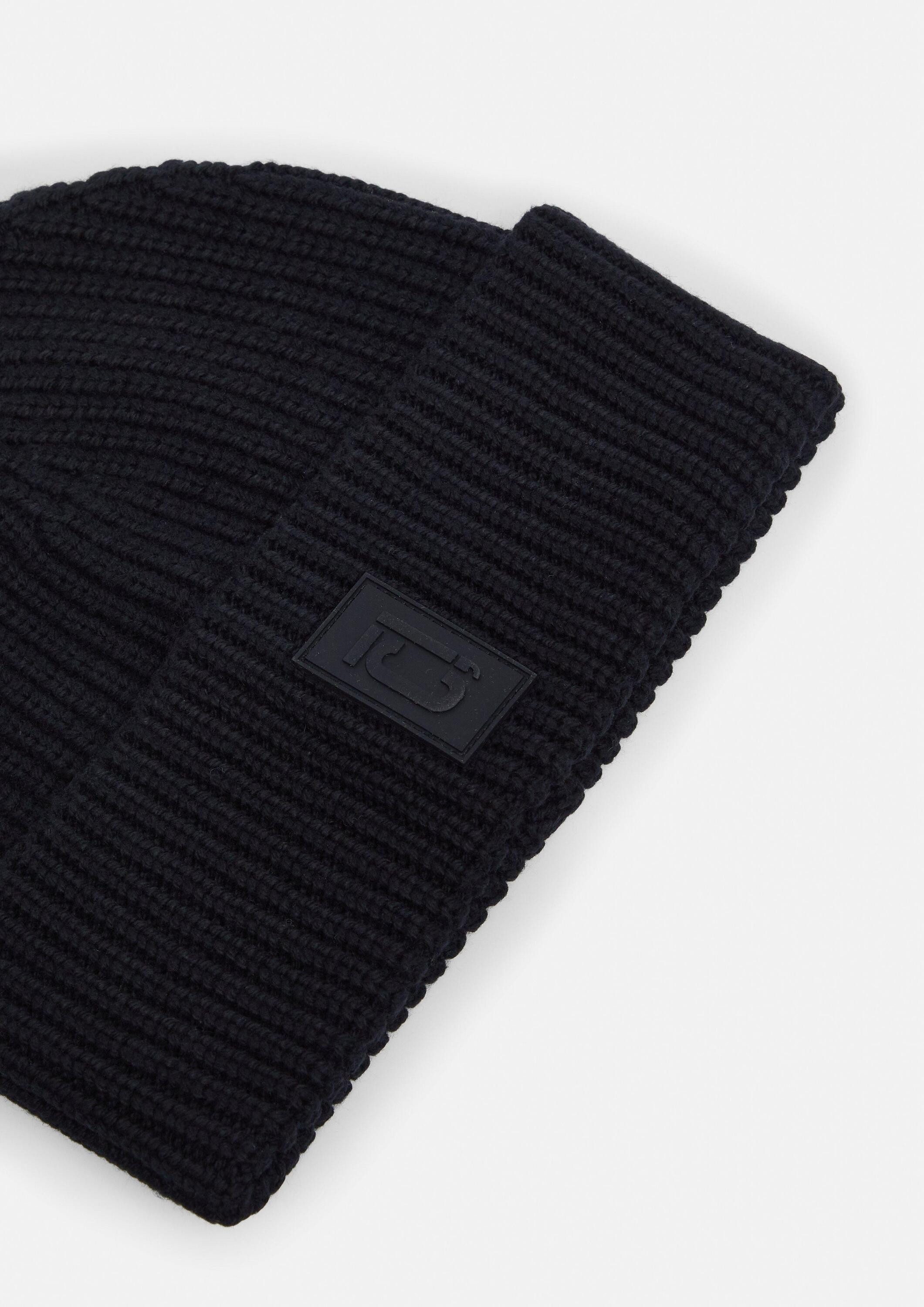 comma Strickmütze Mütze Strickmütze mit Logo-Patch