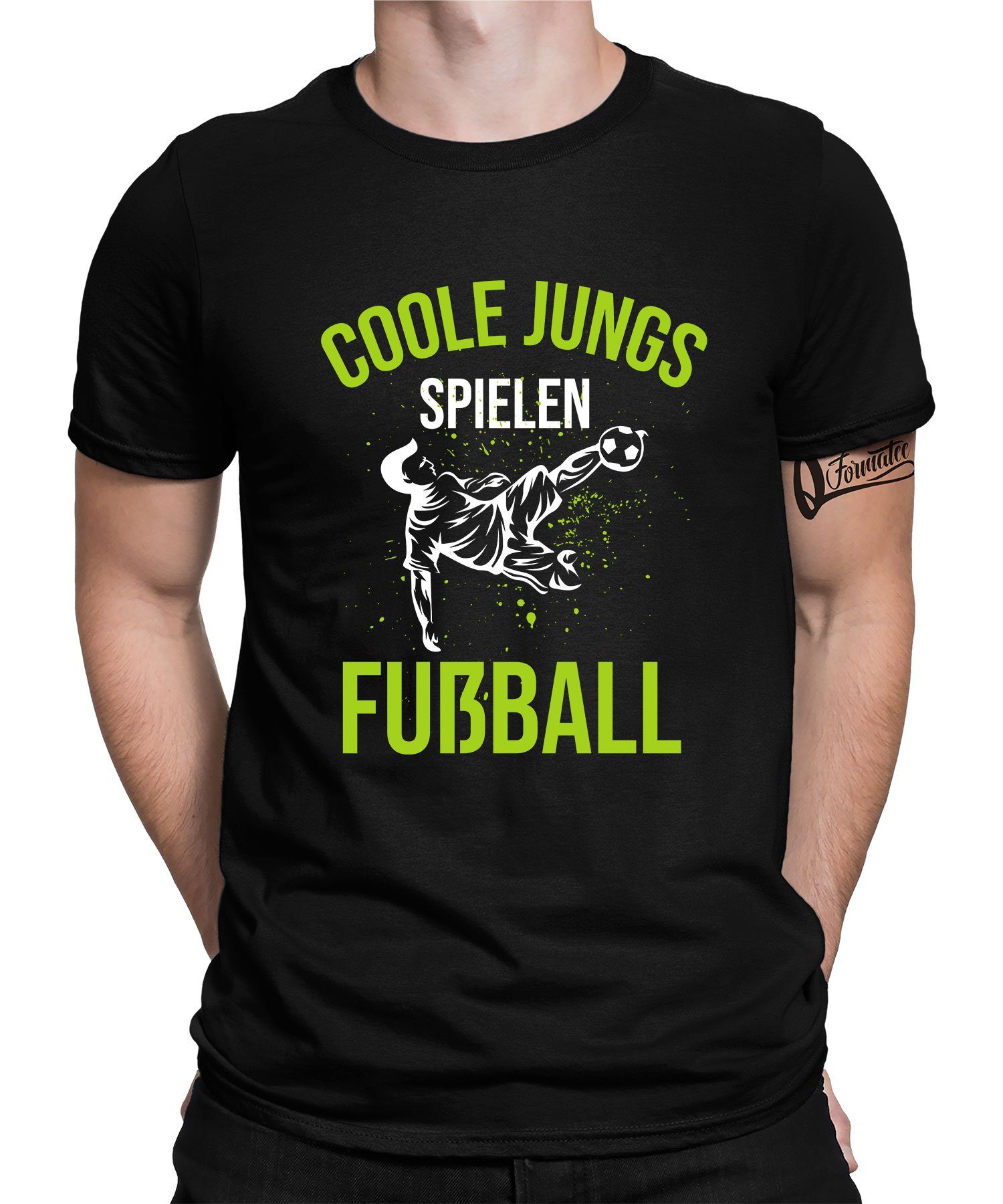 Coole Kurzarmshirt Herren T-Shirt Fußballer Fußballspieler Formatee Jungs Fußball (1-tlg) spielen Quattro