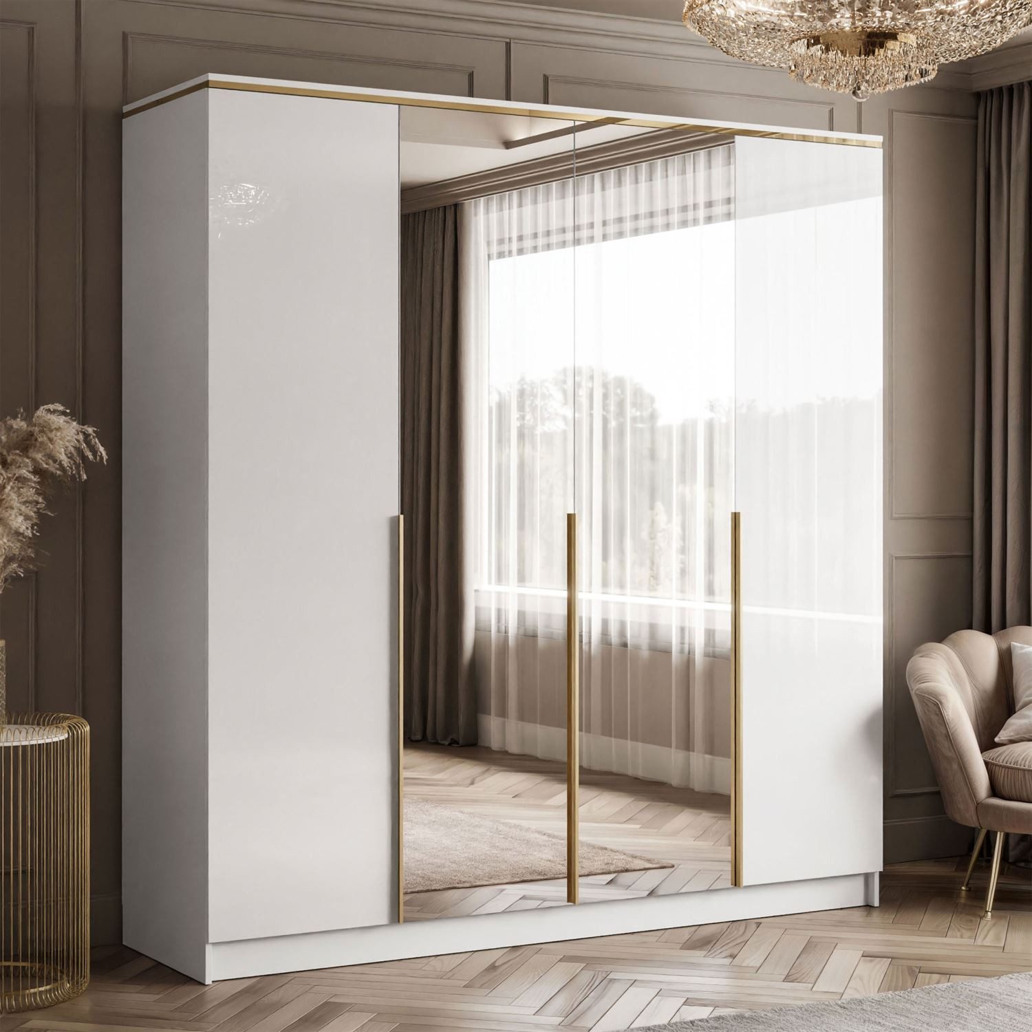 Lookway Kleiderschrank AURORA 4D in Hochglanz günstig online kaufen
