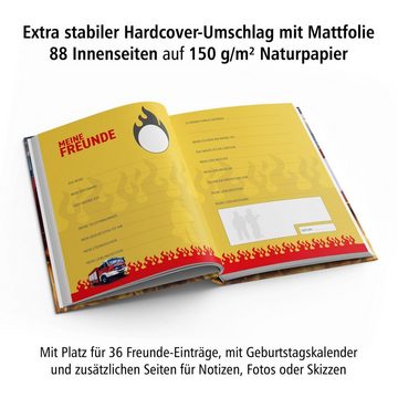 itenga Notizbuch itenga Freundebuch Feuerwehr DIN A5, 88 Seiten 150g Naturpapier