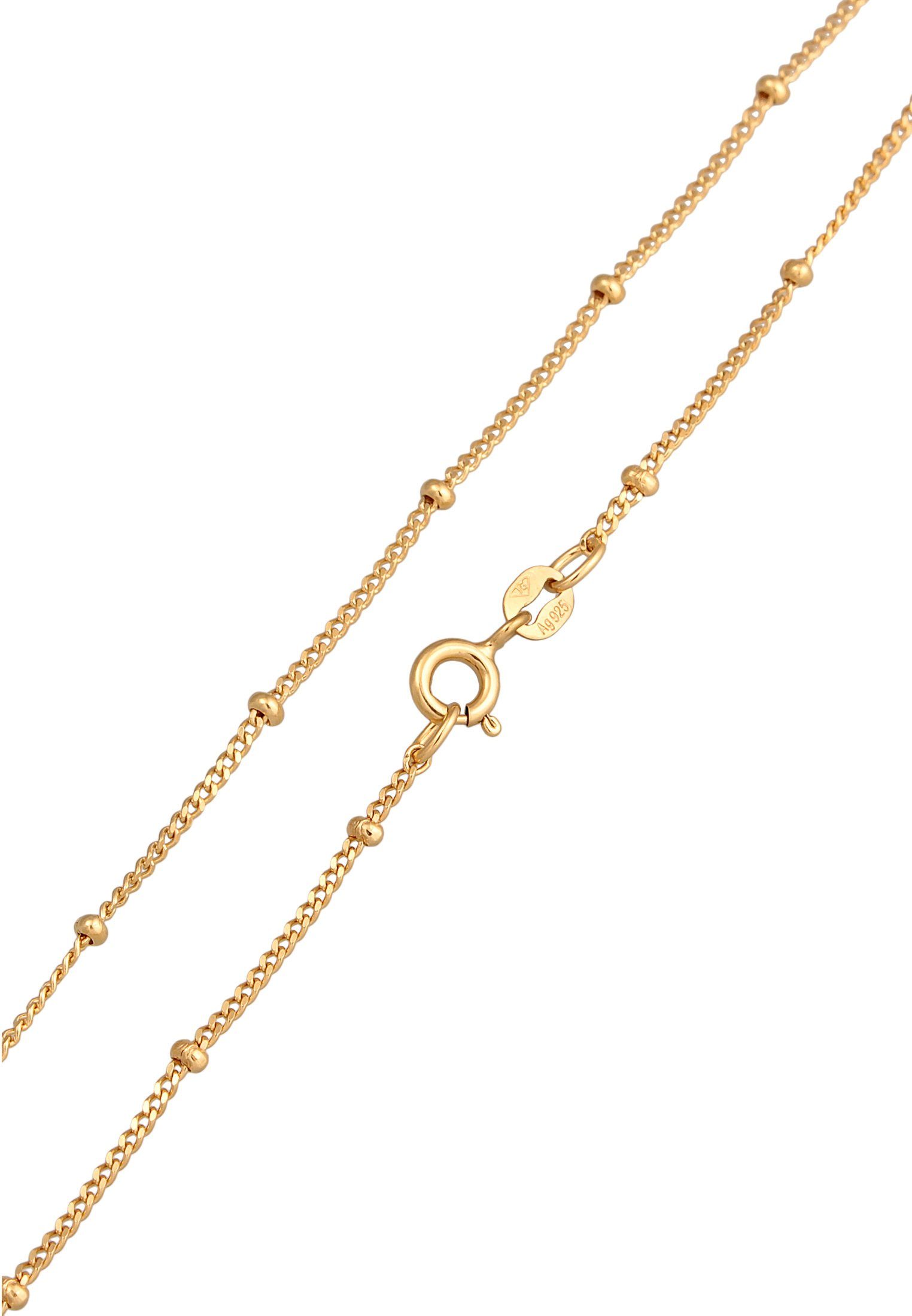 Elli Perlenkette Kugelkette Muschelkernperle 925 Silber vergoldet