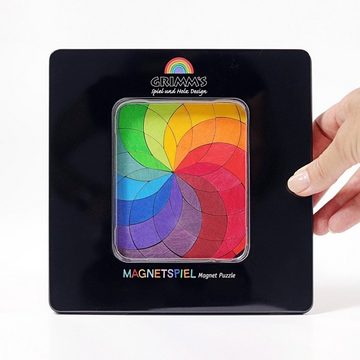 GRIMM´S Spiel und Holz Design Magnetspielbausteine Magnetspiel Farbspirale aus Holz 72 Teile in Metallbox