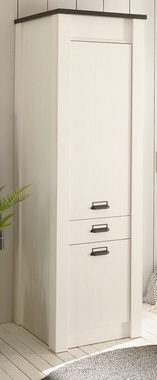 Furn.Design Hochschrank Stove (Küchenschrank in weiß Pinie Landhaus, 62 x 201 cm) mit Soft-Close