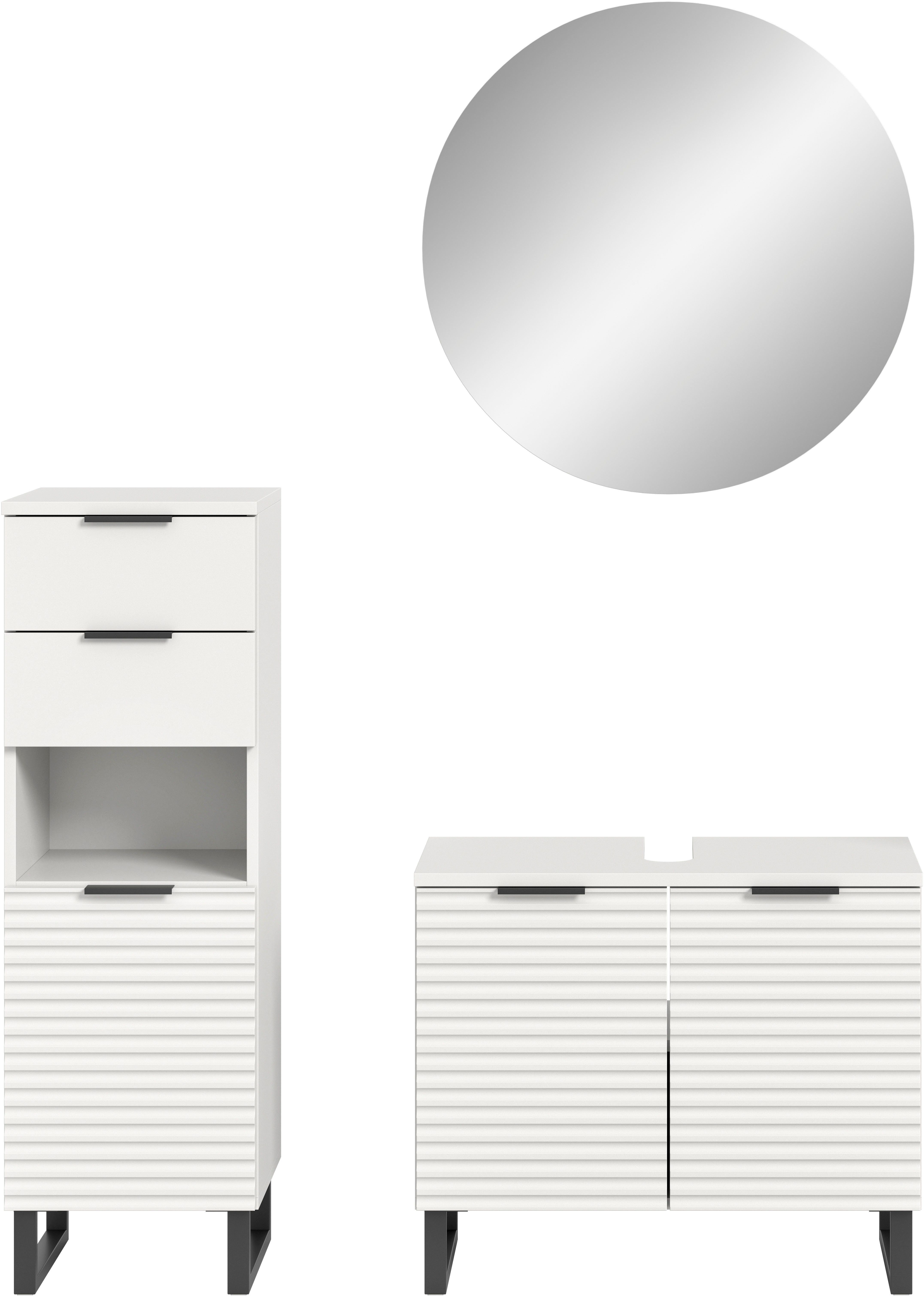 welltime Badmöbel-Set Litica, Breite 120 cm, hochwertige Rillenfräsung, Met günstig online kaufen