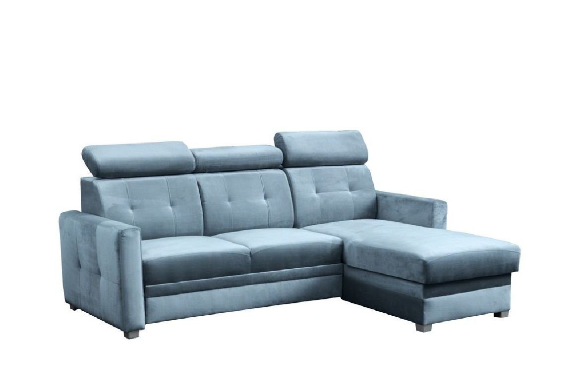 Sofa Bettfunktion Designer Mit Couch, Schlafsofa Bettfunktion Bettkasten Blau Ecksofa Ecksofa Sofas JVmoebel