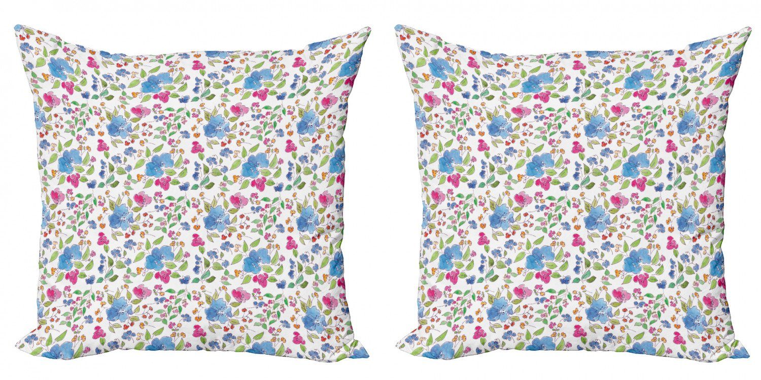 Kissenbezüge Modern Accent Doppelseitiger Digitaldruck, Abakuhaus (2 Stück), Blumen Hand gezeichnete Blumen Einfache