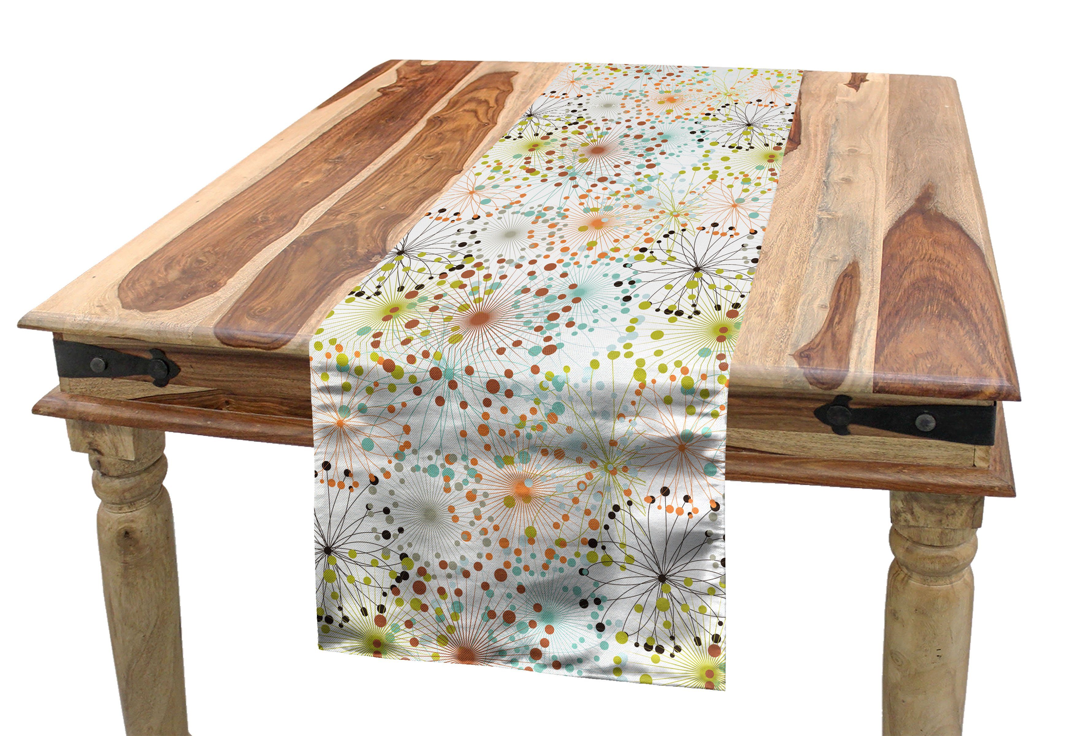 Abstrakt Tischläufer Esszimmer Tischläufer, Rechteckiger vibrierendem Linien Abakuhaus Dot Dekorativer Küche mit