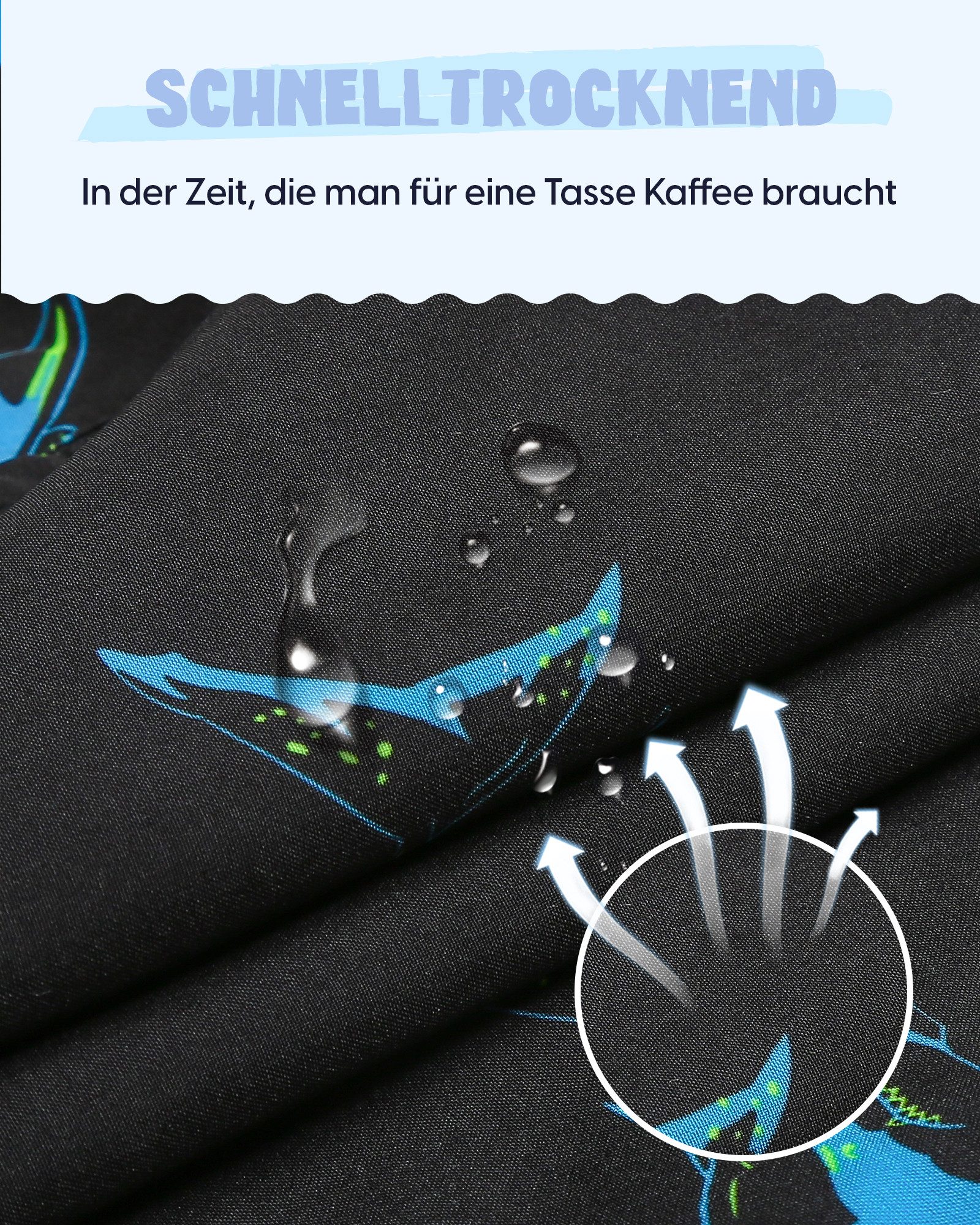 MaaMgic Badehose Shorts Jungen 2-in-1 mit verstellbarem Kordelzug (1-St) Stretch Schwimmshorts mit Innenfutter für Strand und Schwimmbad – Bild 4 von 5