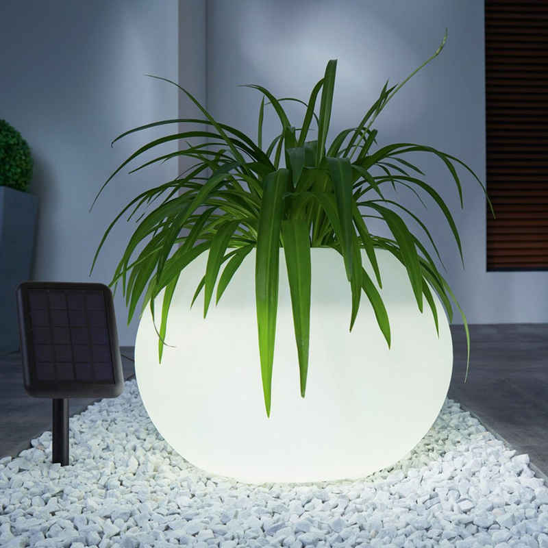 Home-trends24.de Pflanzkübel LED Solarpflanzer Übertopf Blumentopf Gartenbeleuchtung Farbwechsel