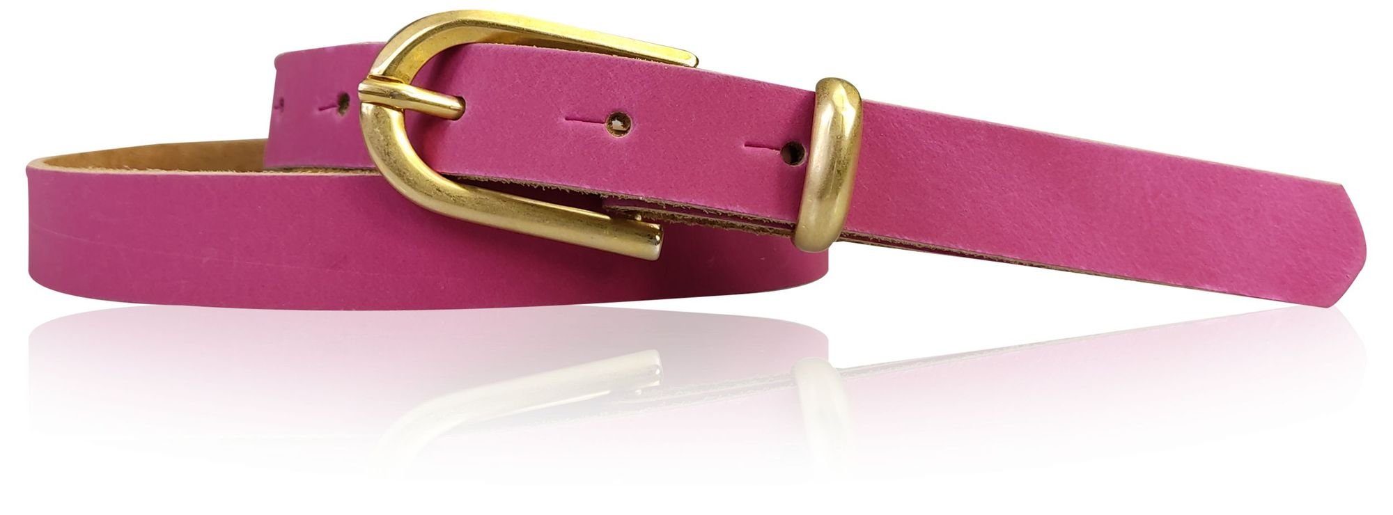 FRONHOFER Taillengürtel 18690 schmaler 2 cm Damengürtel mit matt goldener Schnalle & Schlaufe Pink