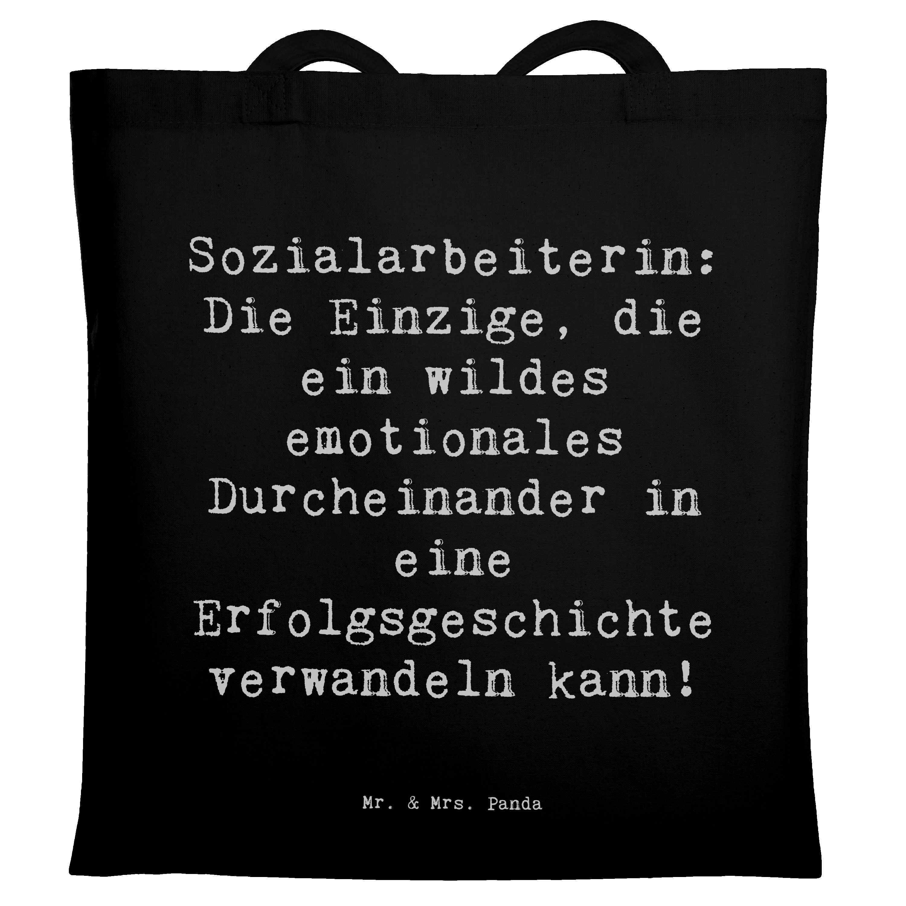 Tragetasche Spruch Sozialarbeiterin Erfolg - Schwarz - Geschenk, emotionales Durc