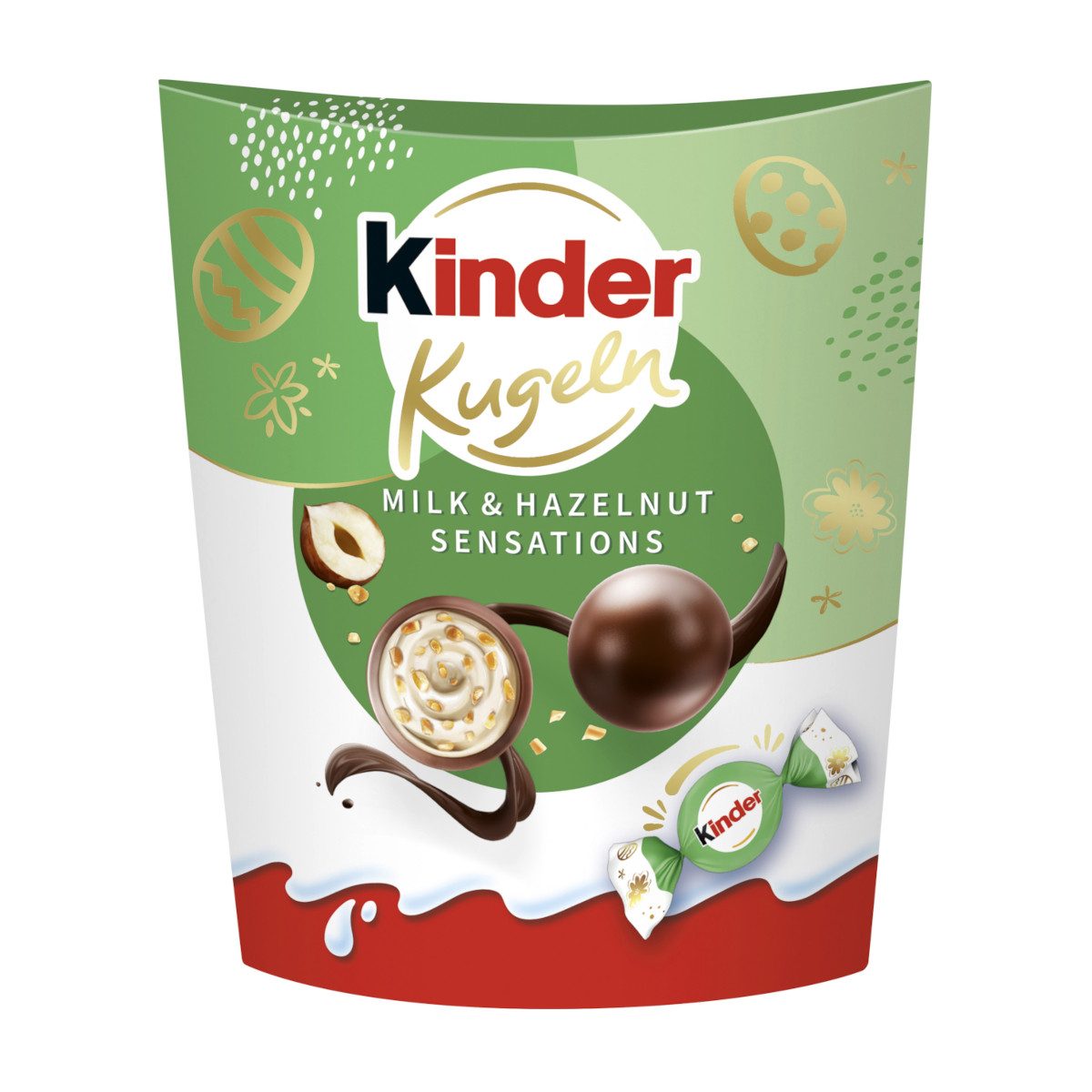 FERRERO Schokolade, Ferrero Kinder Kugeln Ostern Milk and Hazelnut Schokoladenkugeln 90g