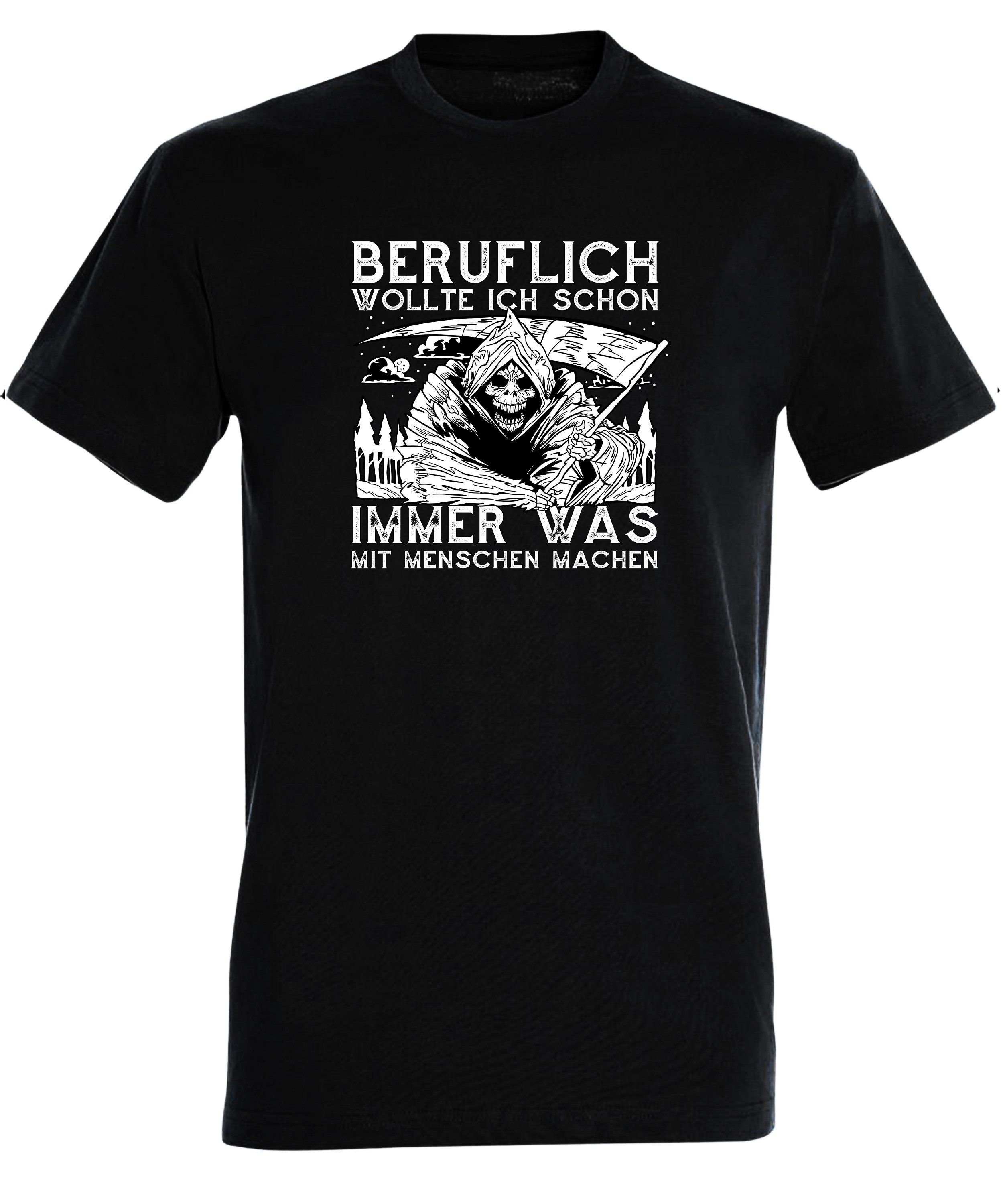 T-Shirt Herren Print Shirt - Grim Reaper Skelett mit Sense
