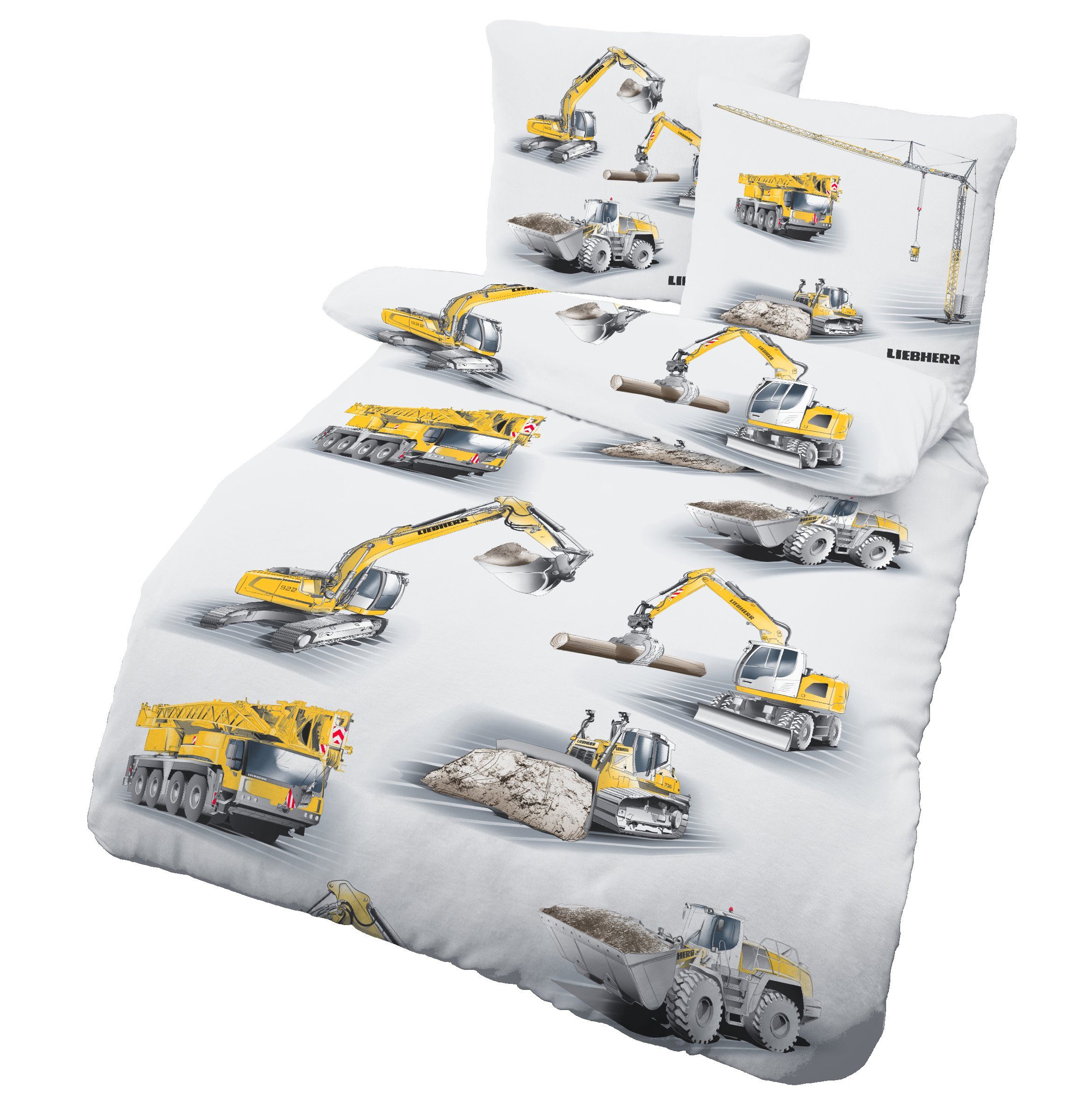 LINKHOFF Kinderbettwäsche Bagger Bettwäsche 135x200 2tlg. günstig online kaufen